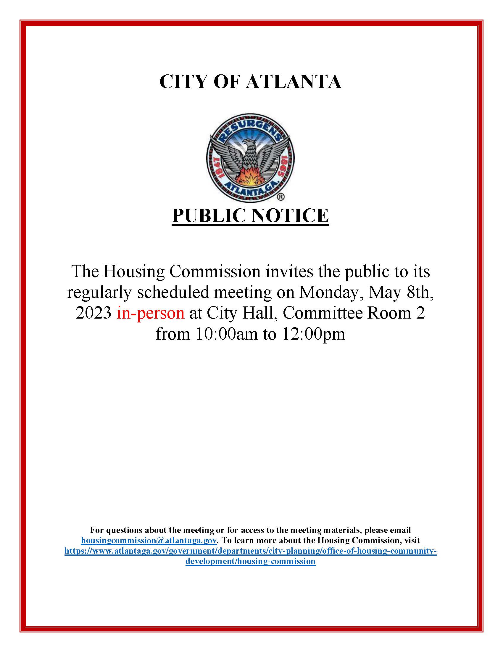 AHC Meeting Notice 050823