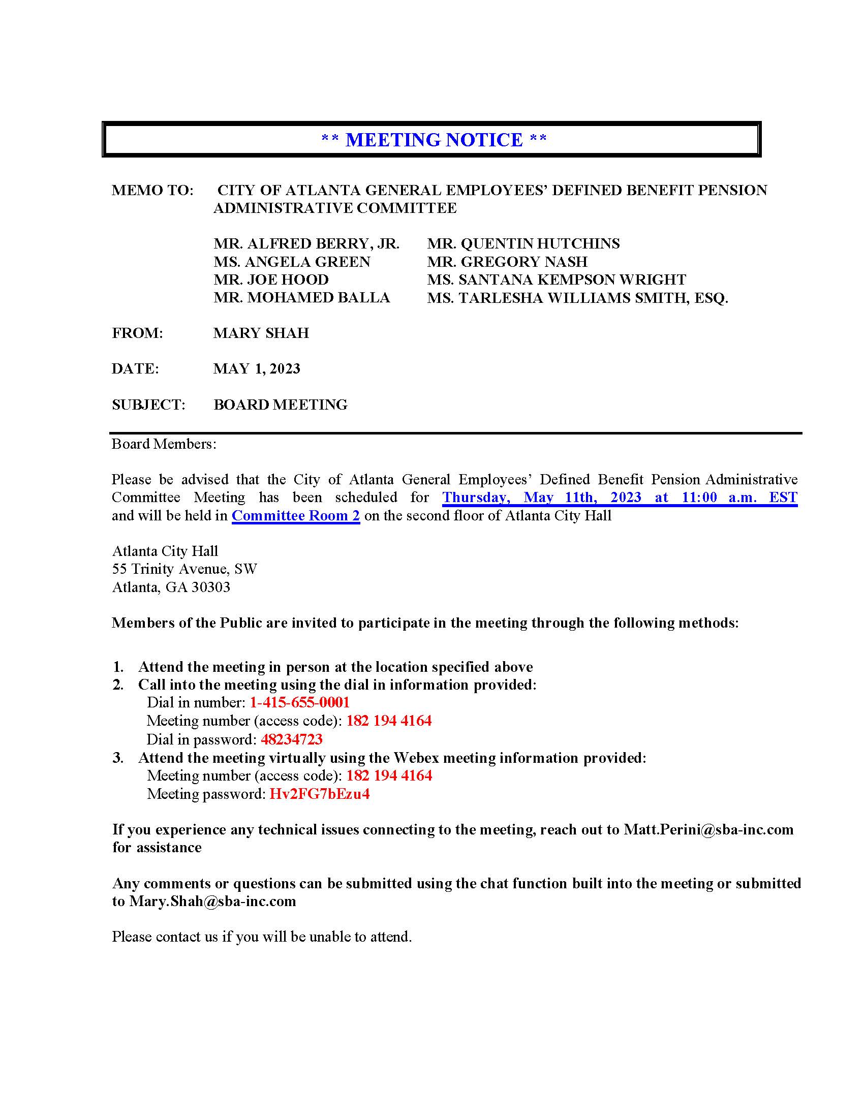 COAG - Meeting Notice 5.11.2023