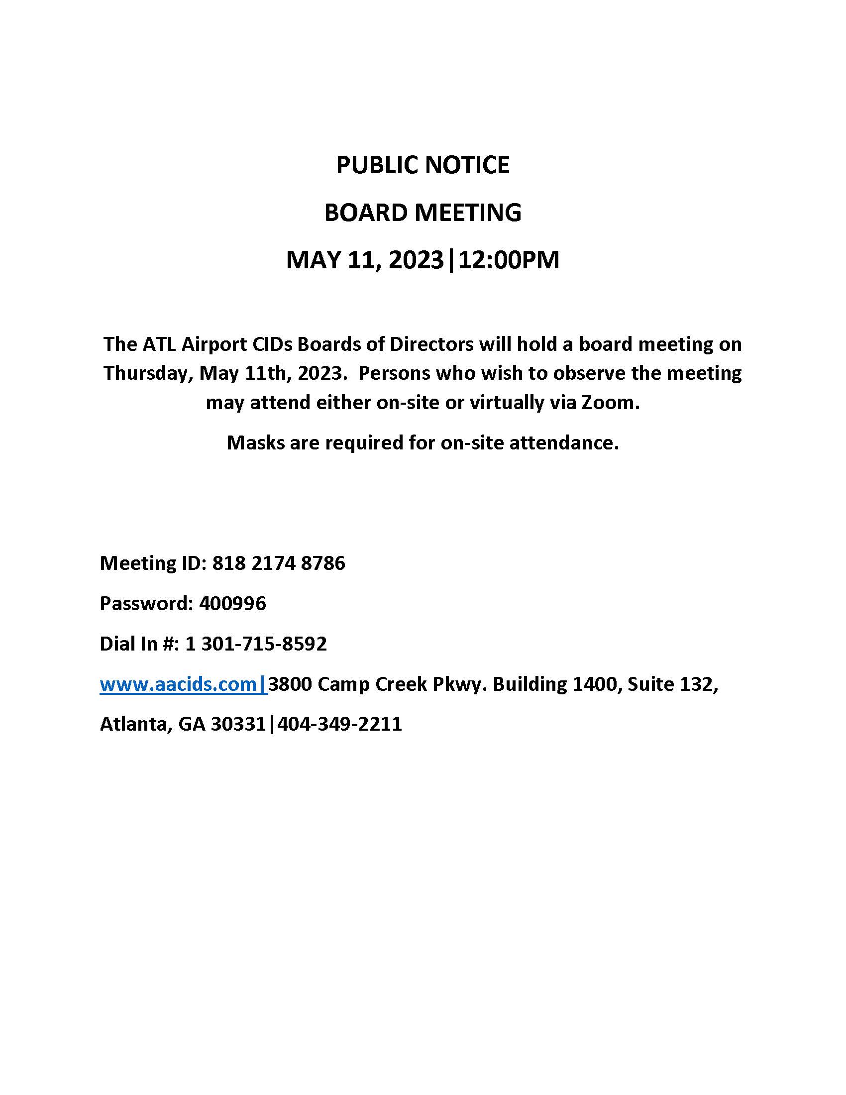 PUBLIC NOTICE AACID 5.11.2023