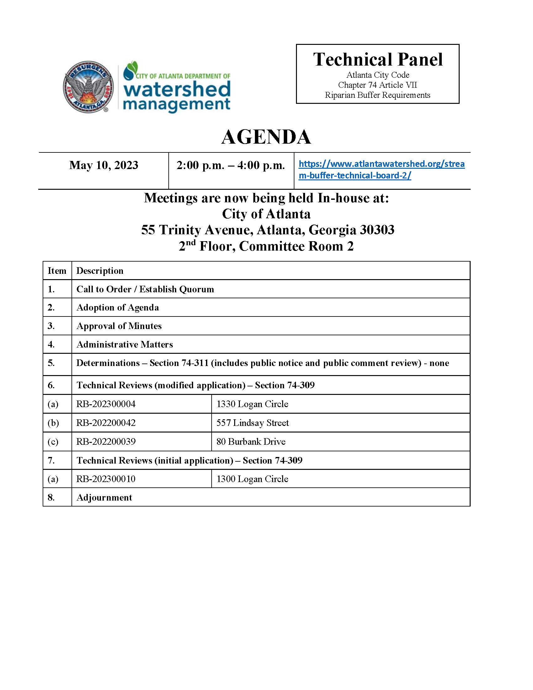 AGENDA - Technical Panel - 5-10-23