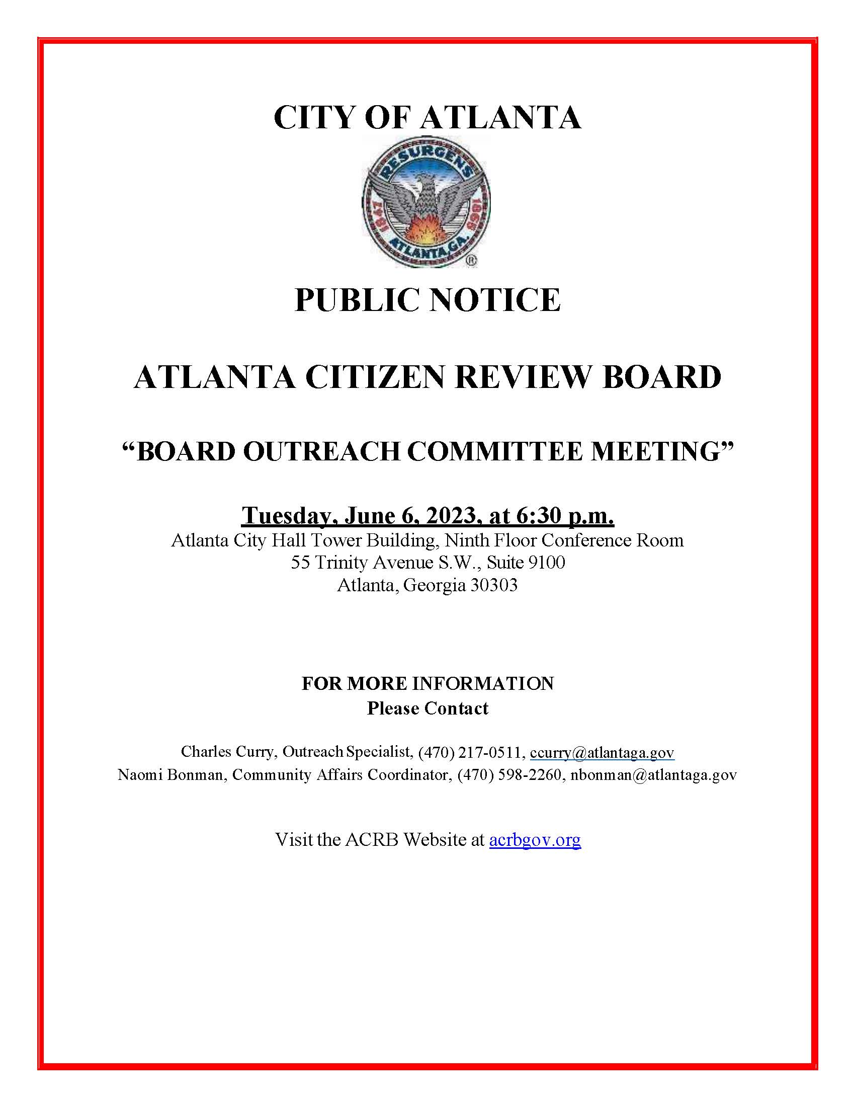 Public Notice_ACRB June Outreach Cmte. Meeting_6-6-2023