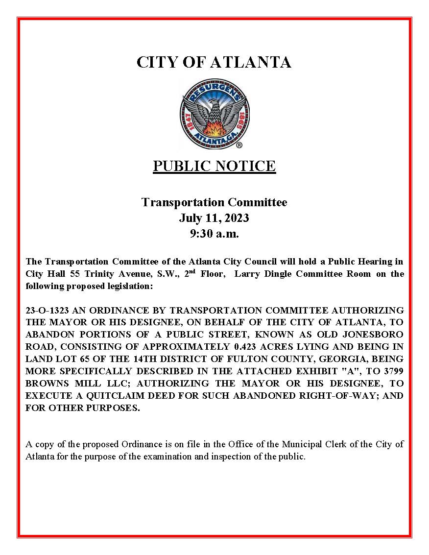 TC Public Notice (23-O-1323) 7.11.2023