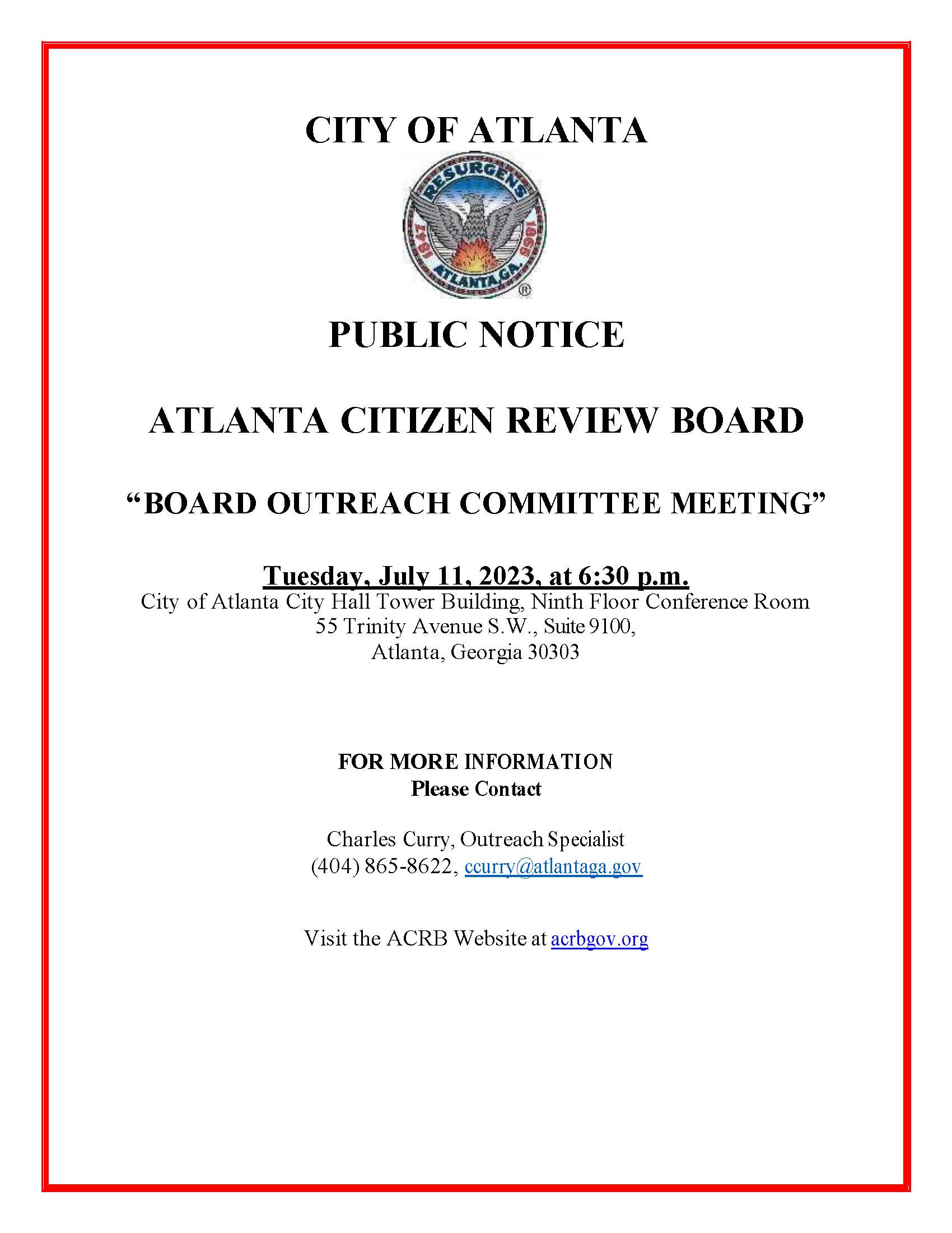 Public Notice_ACRB July Outreach Cmte. Meeting_7-11-23