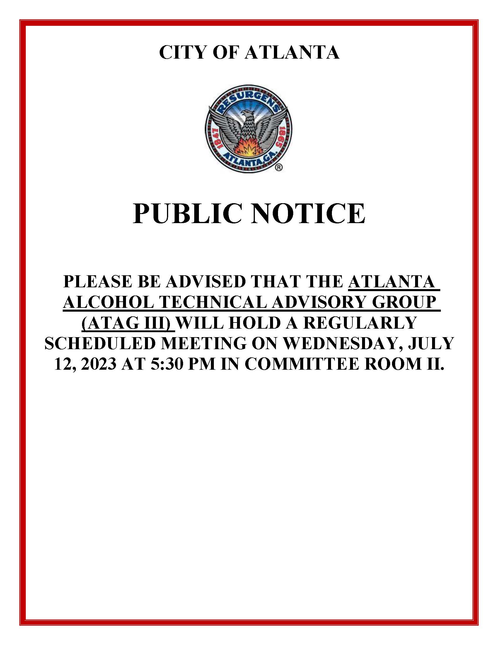 Public Notice - ATAG III - 7.12.23