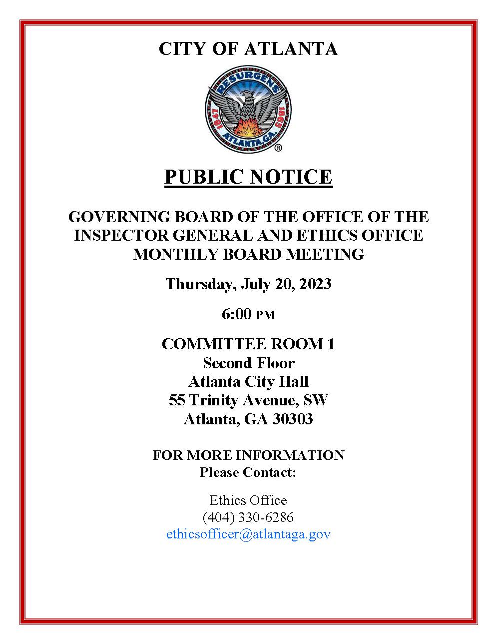 Monthly Board Meeting_Public Notice_072023