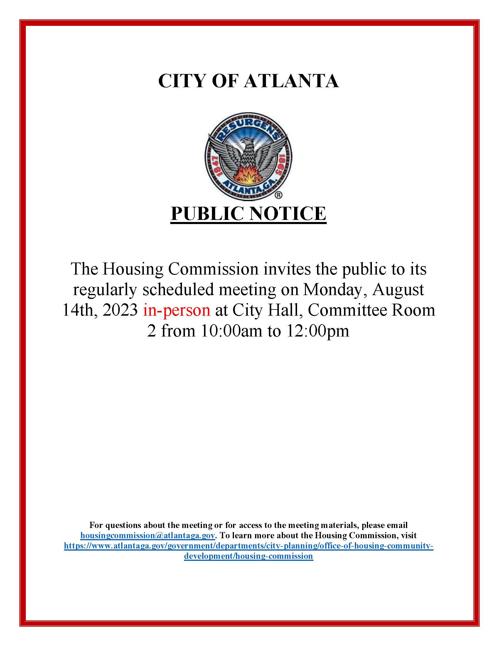 AHC Meeting Notice AUGUST 14 2023