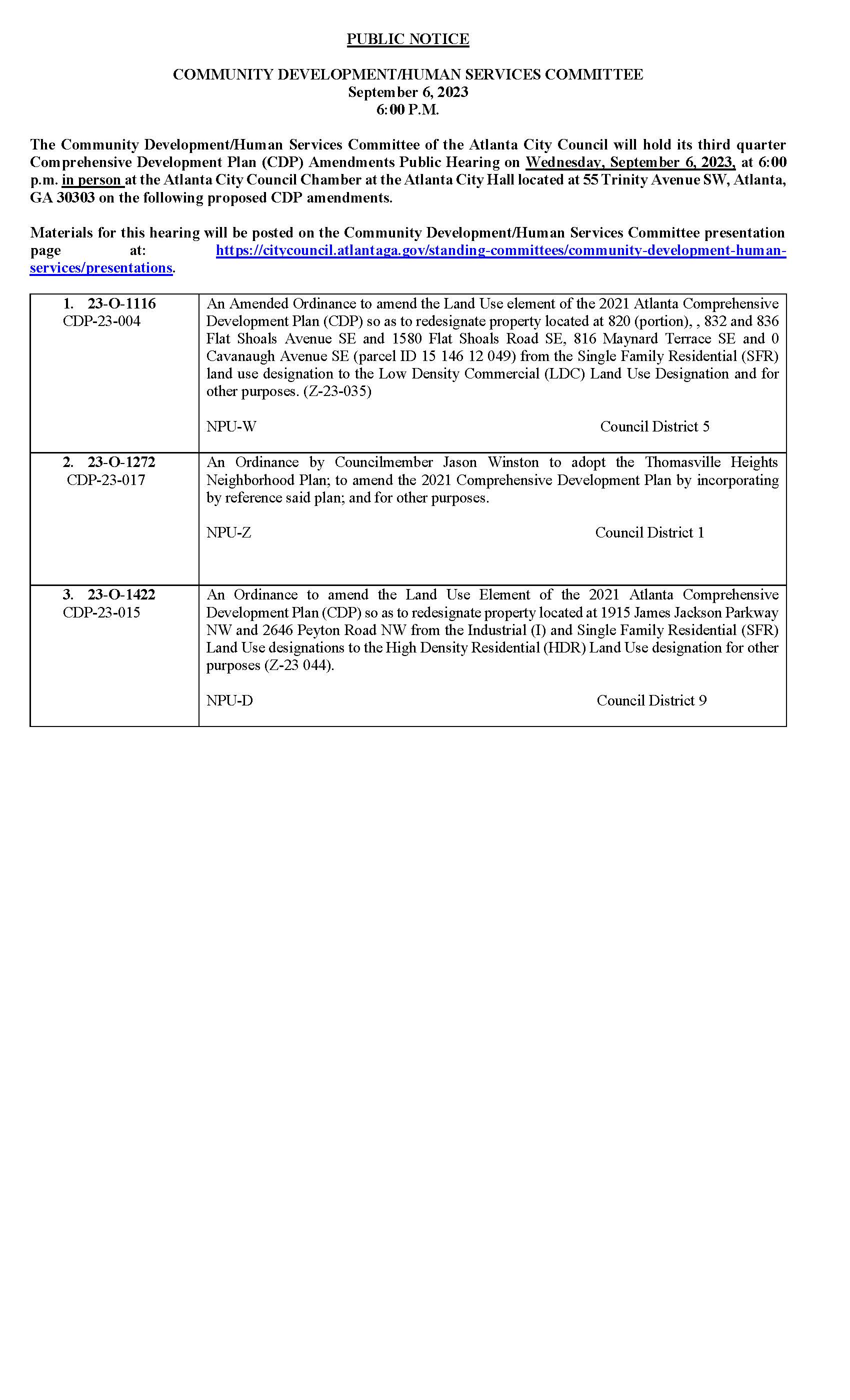 3Q 2023 CDP Public Hearing Agenda (final)