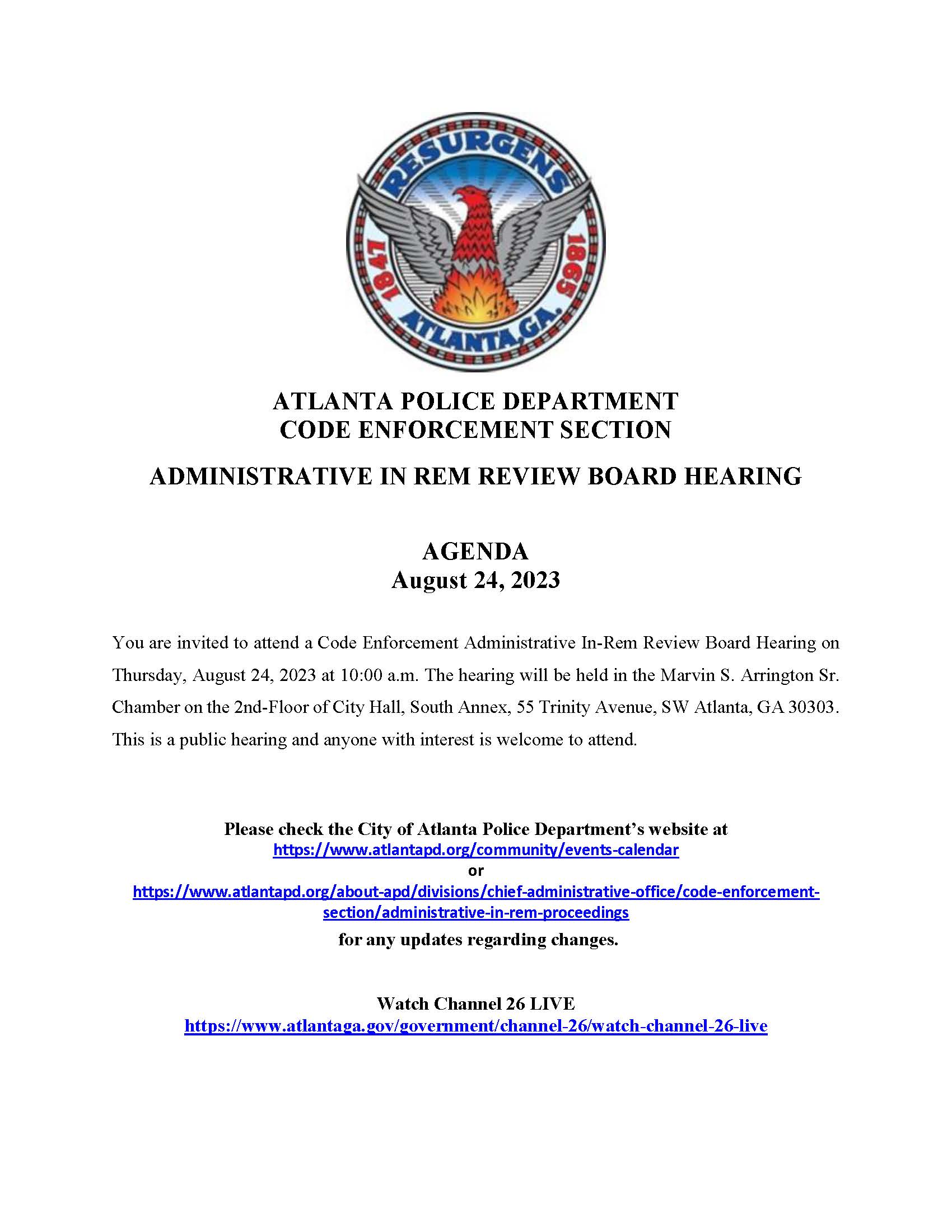 Website Publication__Administrative In Rem Hearing__August 24 2023