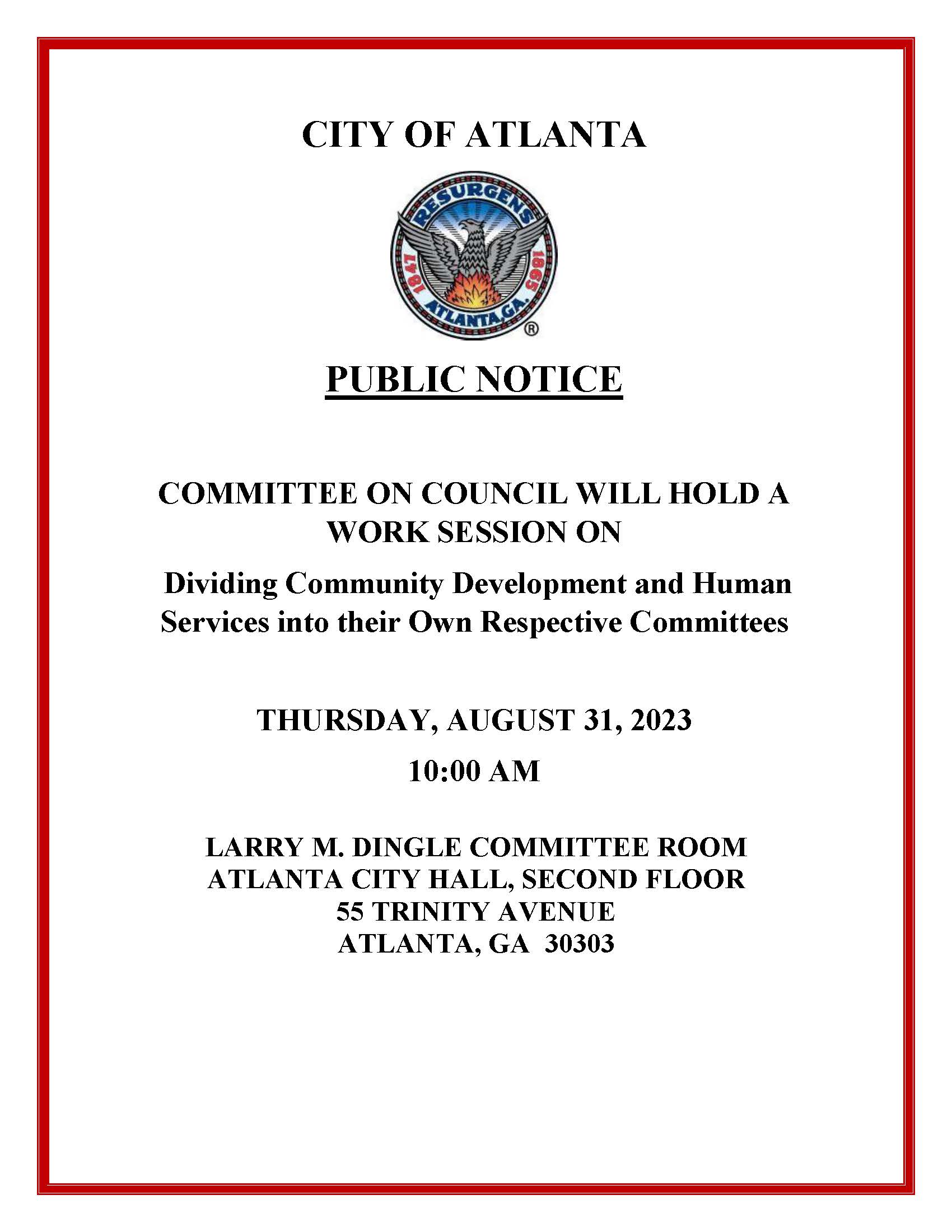 Public Notice COC- Dividing CDHS 8.31.2023