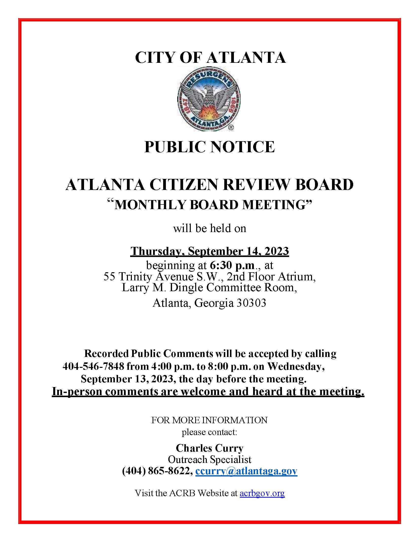 Public Notice_ACRB September 2023 Meeting.9.14.2023