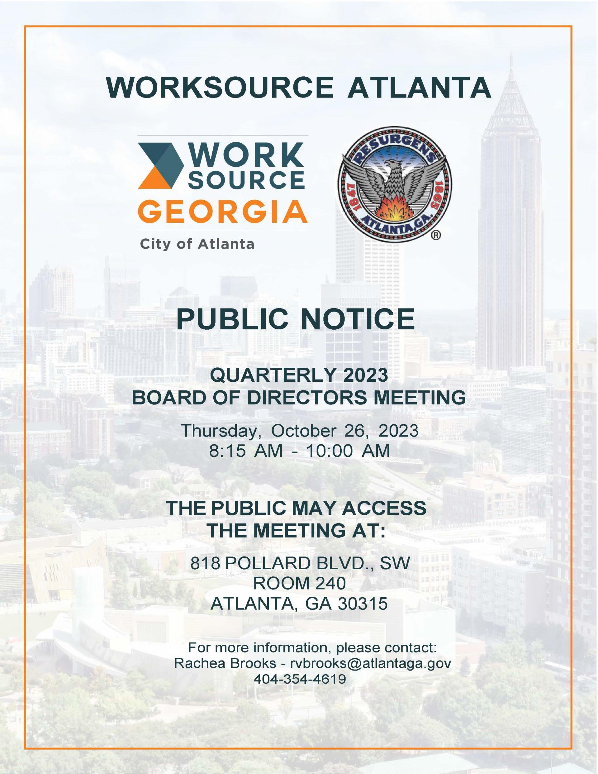 Quarterly Board of Directors Meeting Notice 10.26.2023