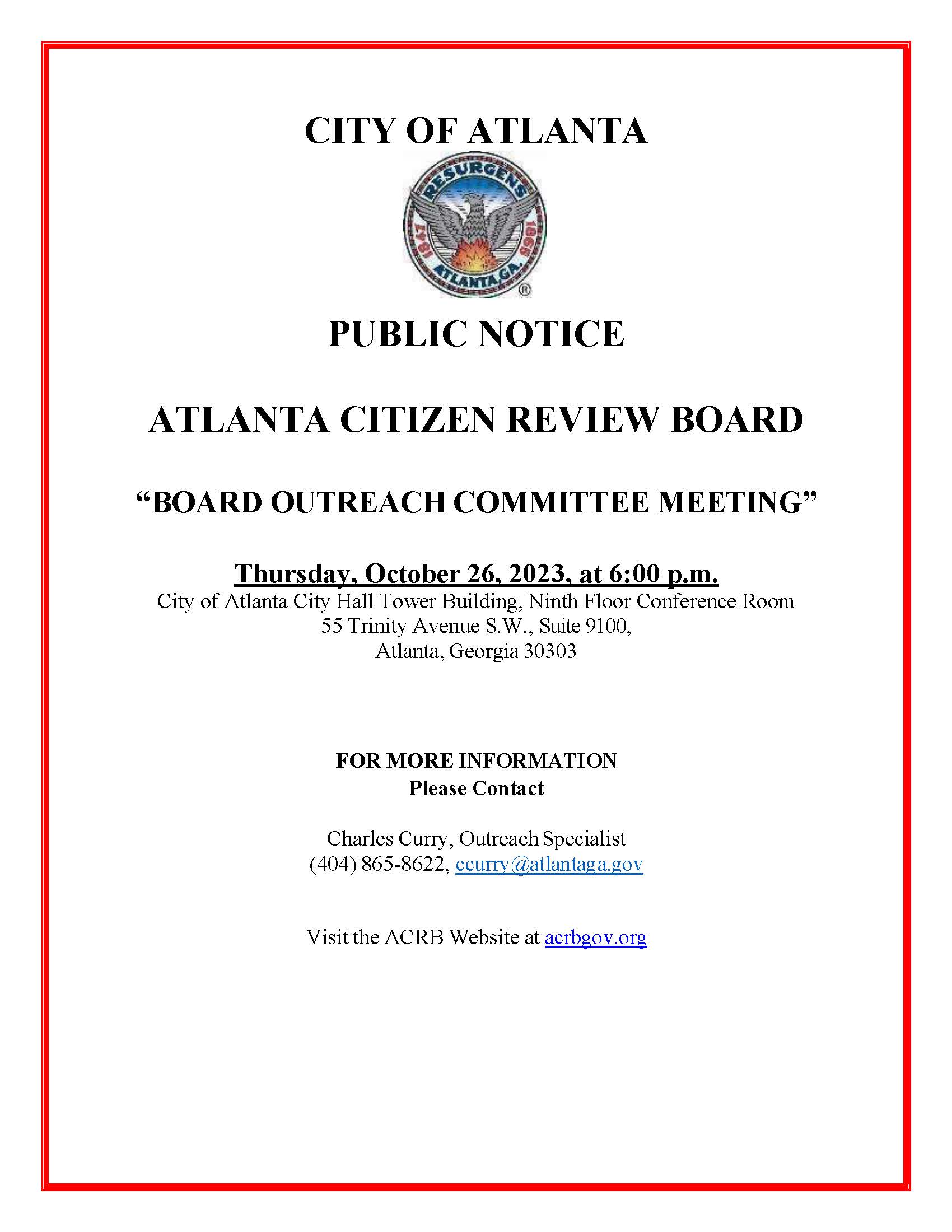 Public Notice_ACRB October Outreach Cmte. Meeting_10-26-23