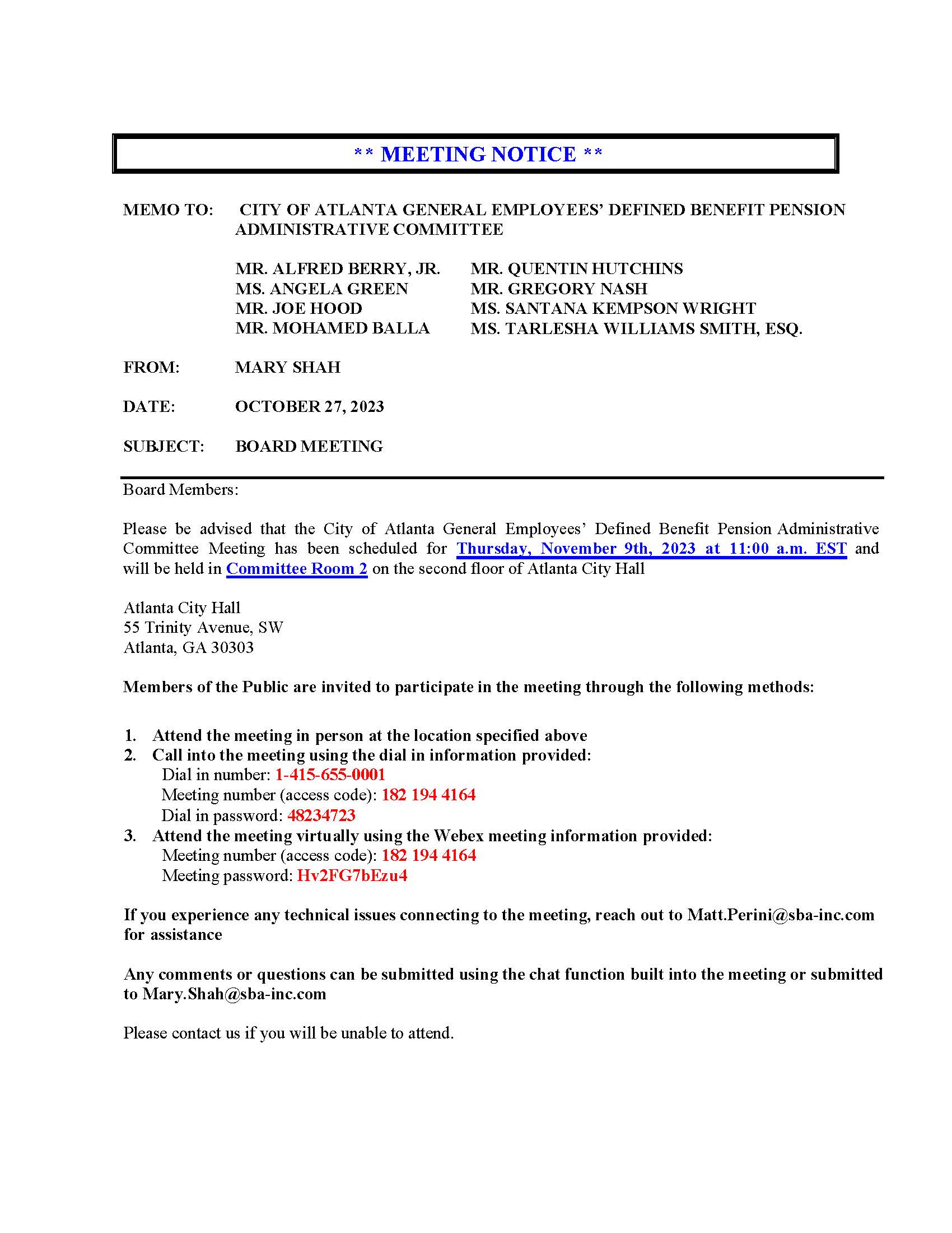 COAG - Meeting Notice 11.9.2023