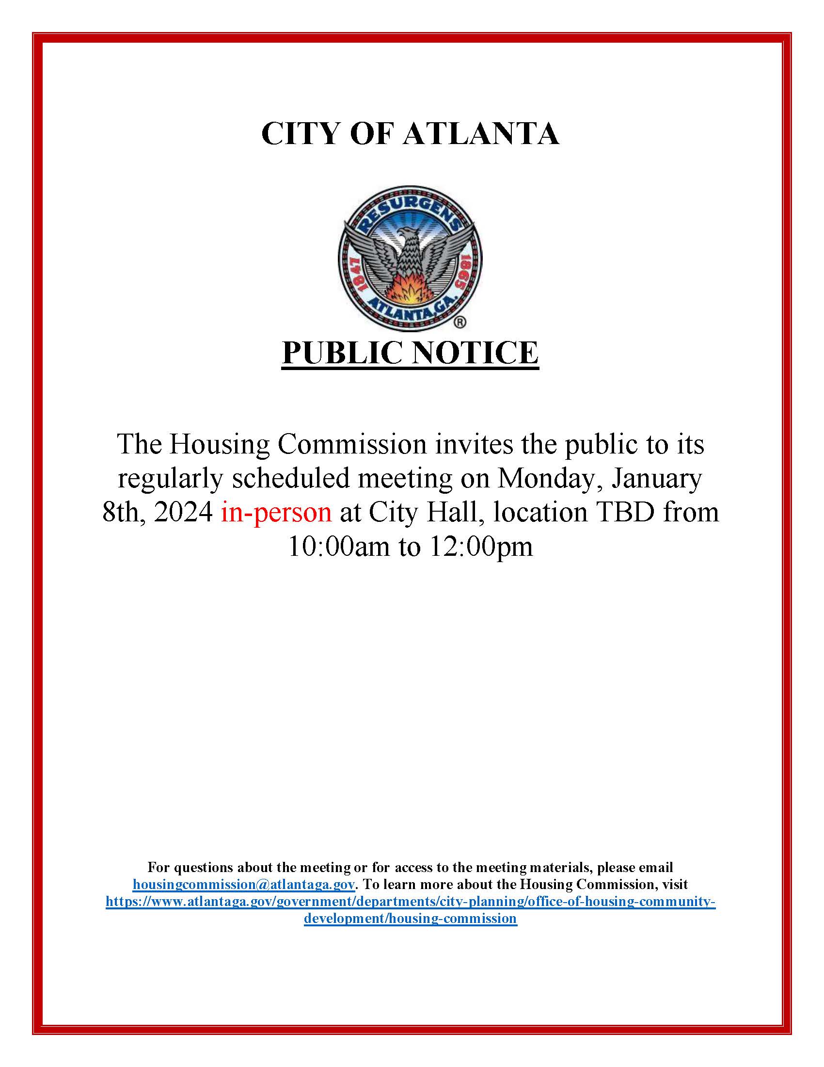 AHC Meeting Notice January 08