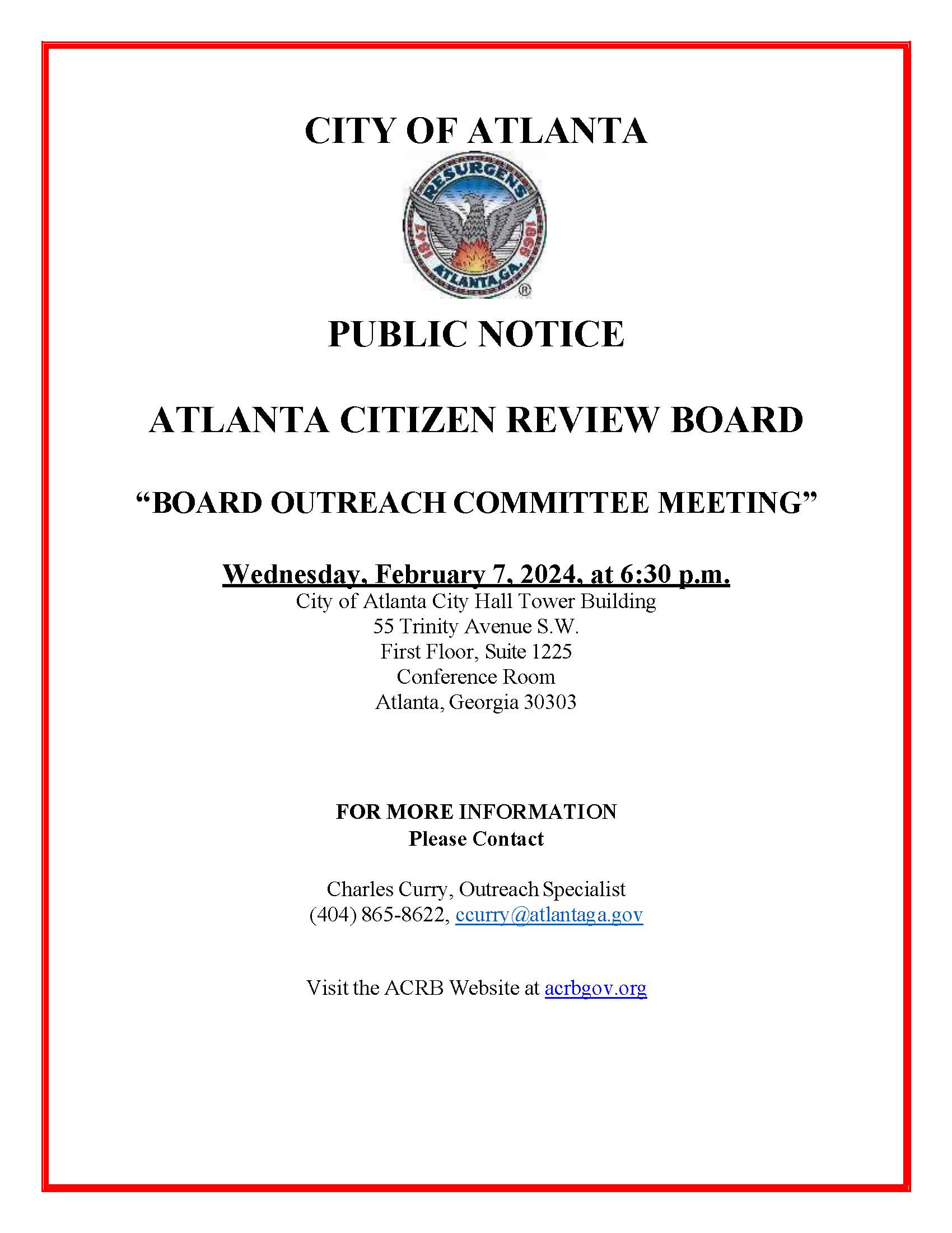 Public Notice_ACRB February Outreach Cmte. Meeting_2-7-23