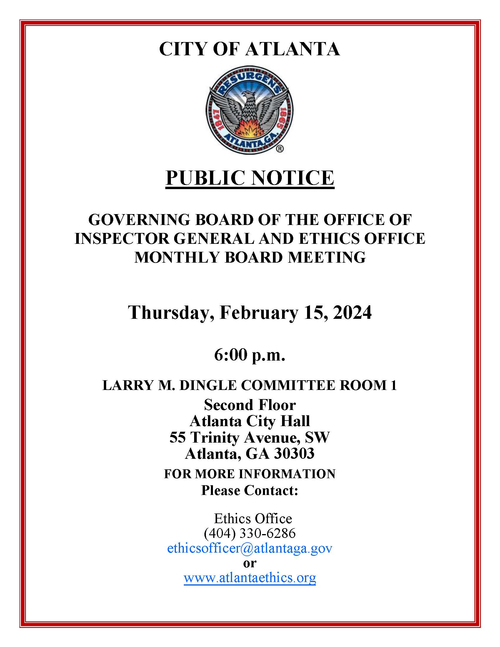 Office of Inspector General and Ethics Office Monthly Board Meeting Public Notice 2.15.2024_Page_1