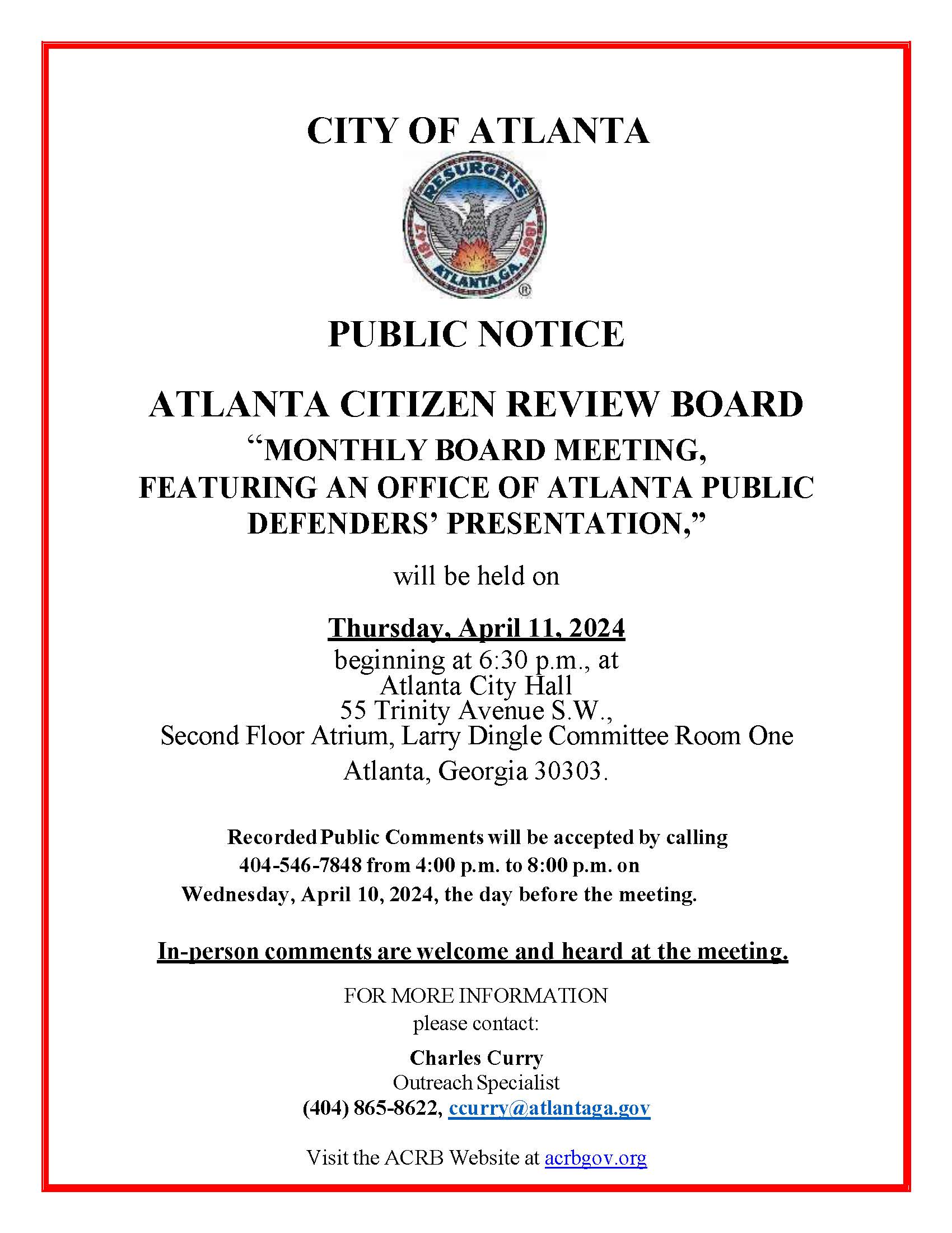 ACRB April 11 2024 Board Meeting