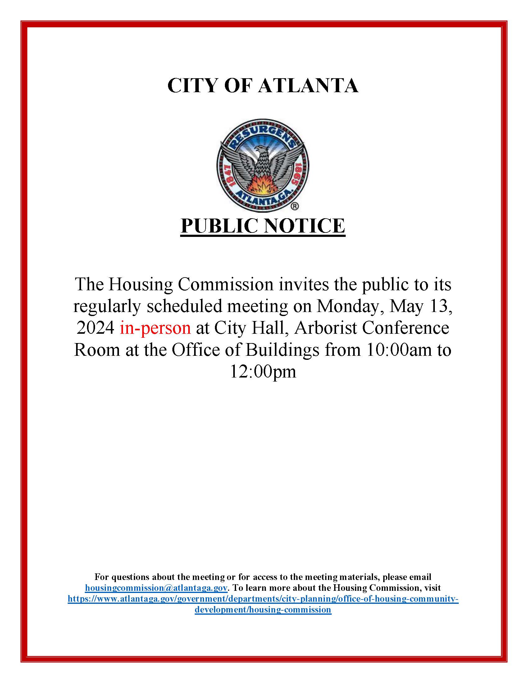 AHC Meeting Notice May 13 2024