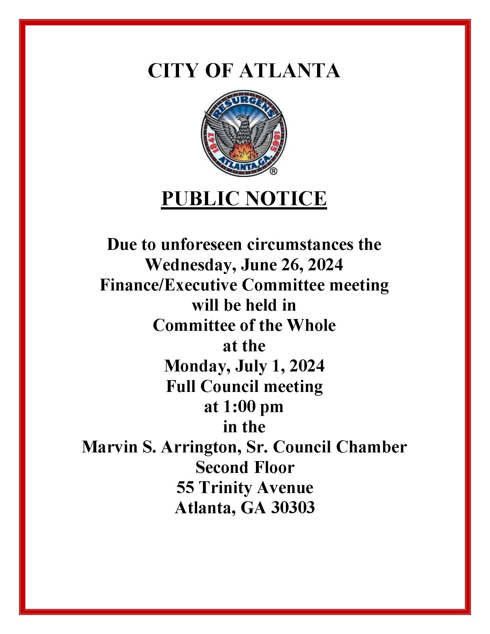 Public Notice - FEC Committee of the Whole