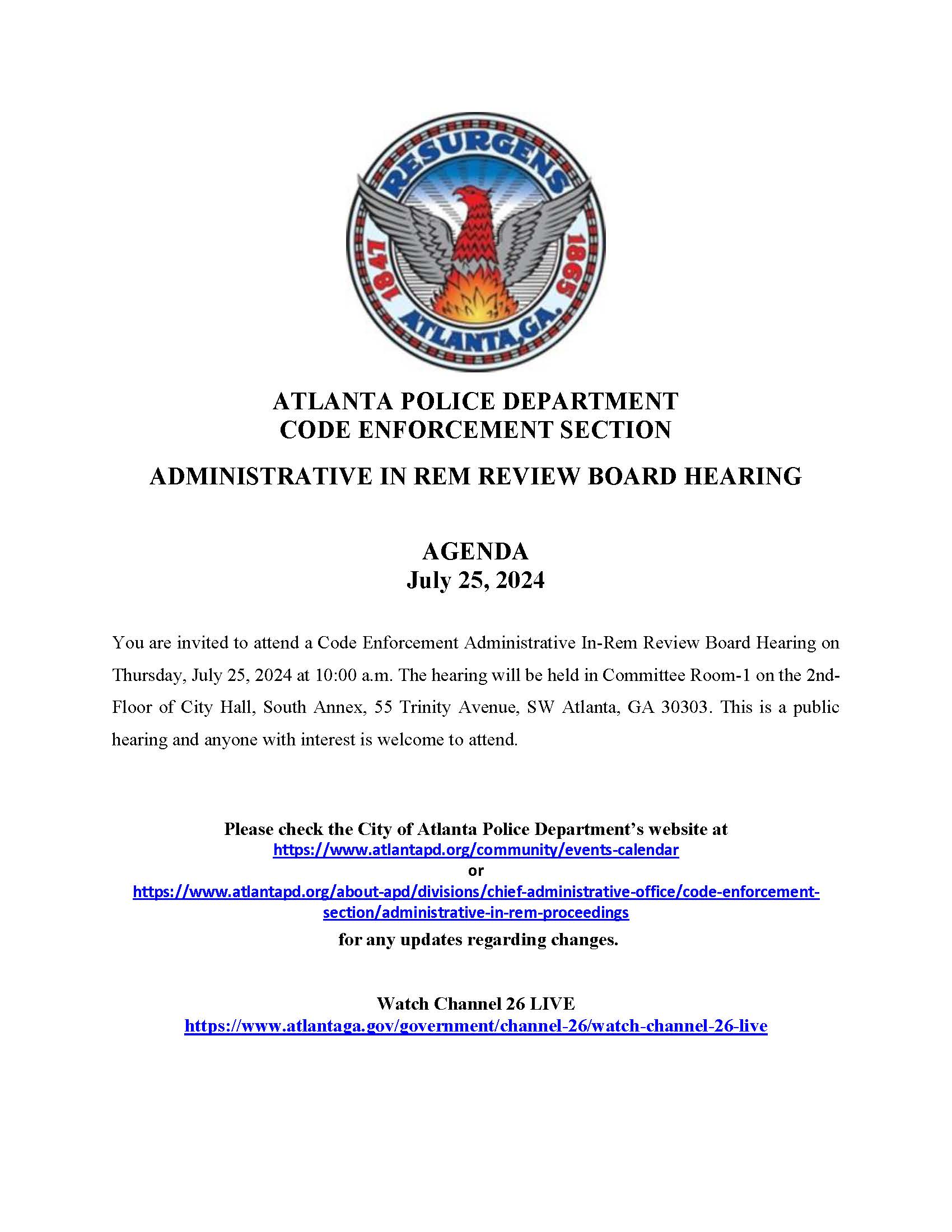 Website Publication__Administrative In Rem Hearing__July 25 2024