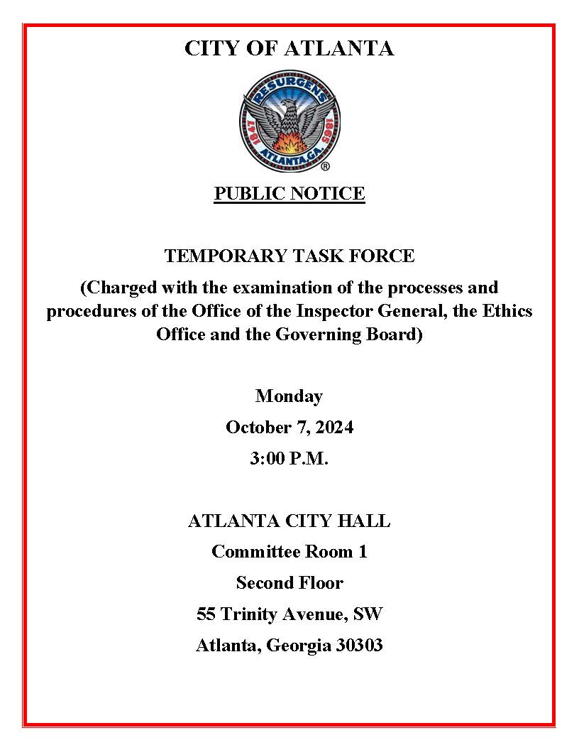 Public Notice - Temporary Task Force - 10-7-24