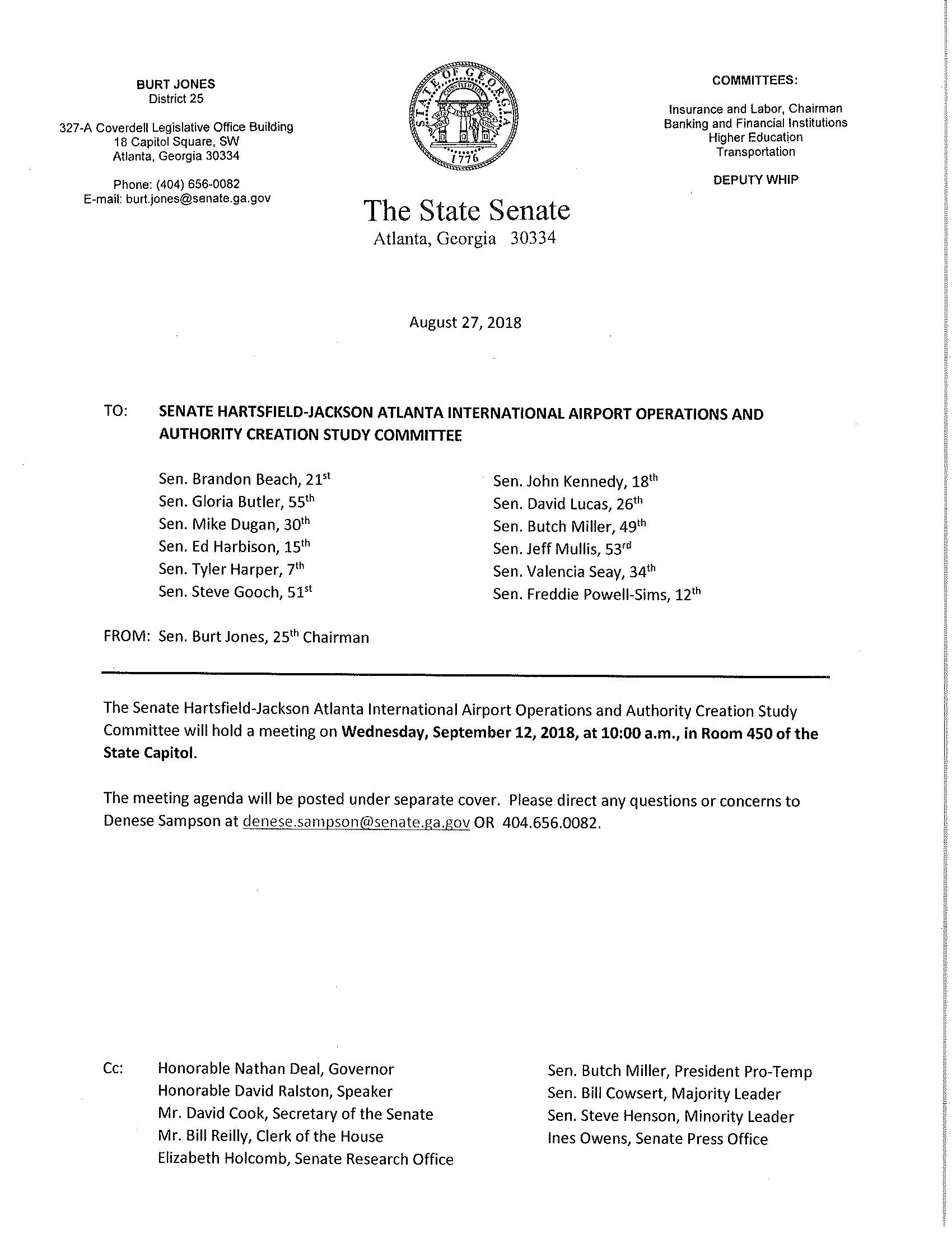 Hartsfield-Jackson Study Committee Mtg Notice_Sep 12