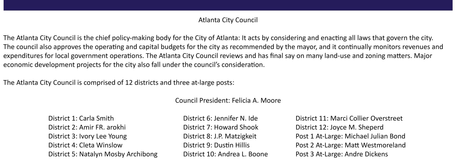 Atlanta City Council Boilerplate