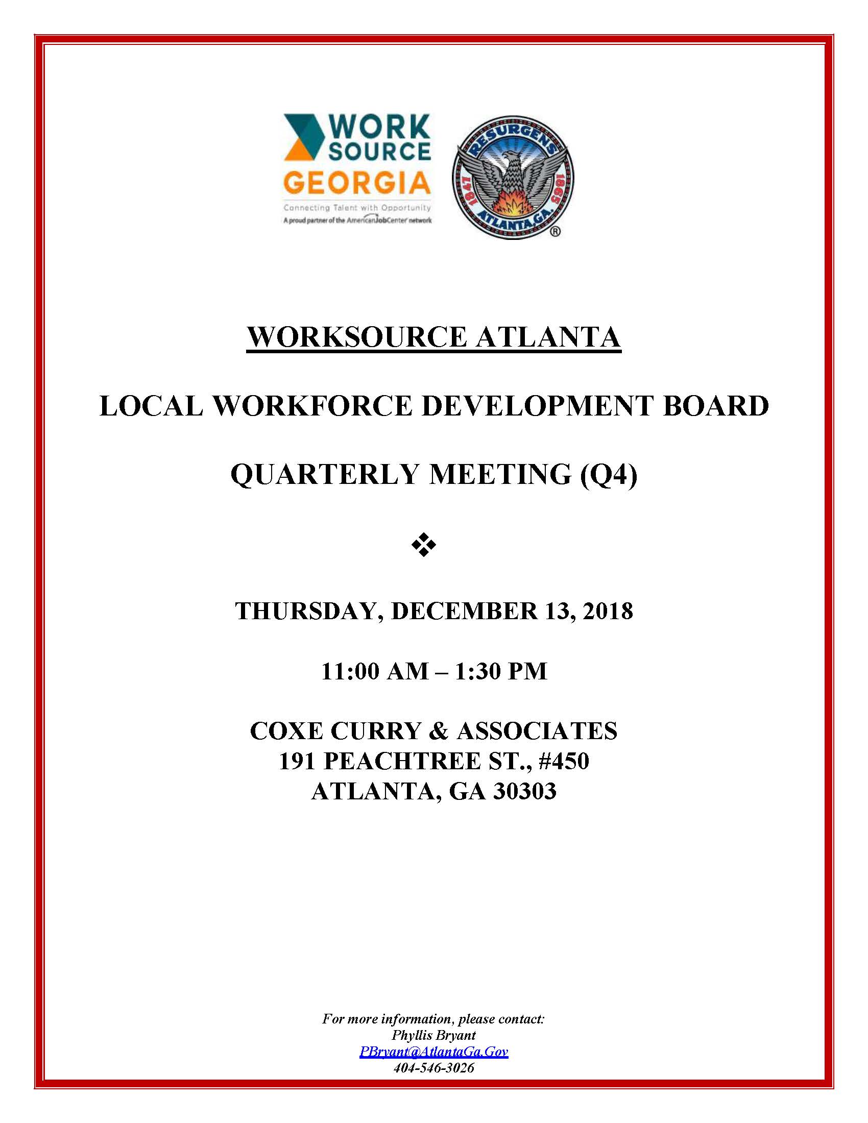 Worksource Atl. Local Workforce Develop. Bd. Q4 Meeting