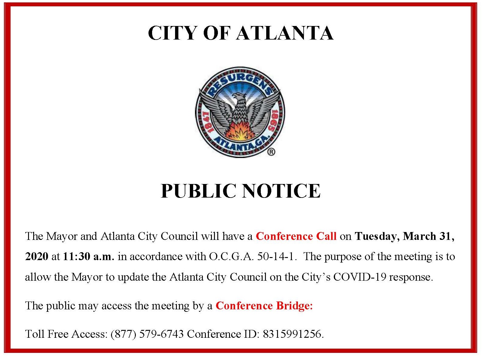 Mayor Conference Call 3-31-20