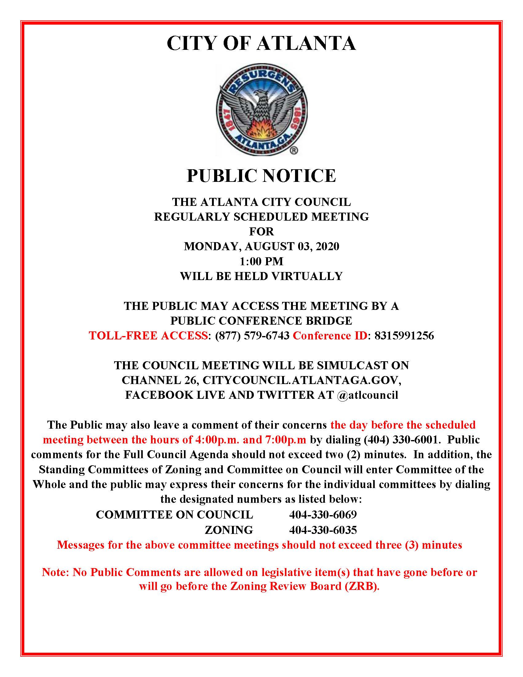 Aug 03 2020 Virtual ACC Meeting Public Notice