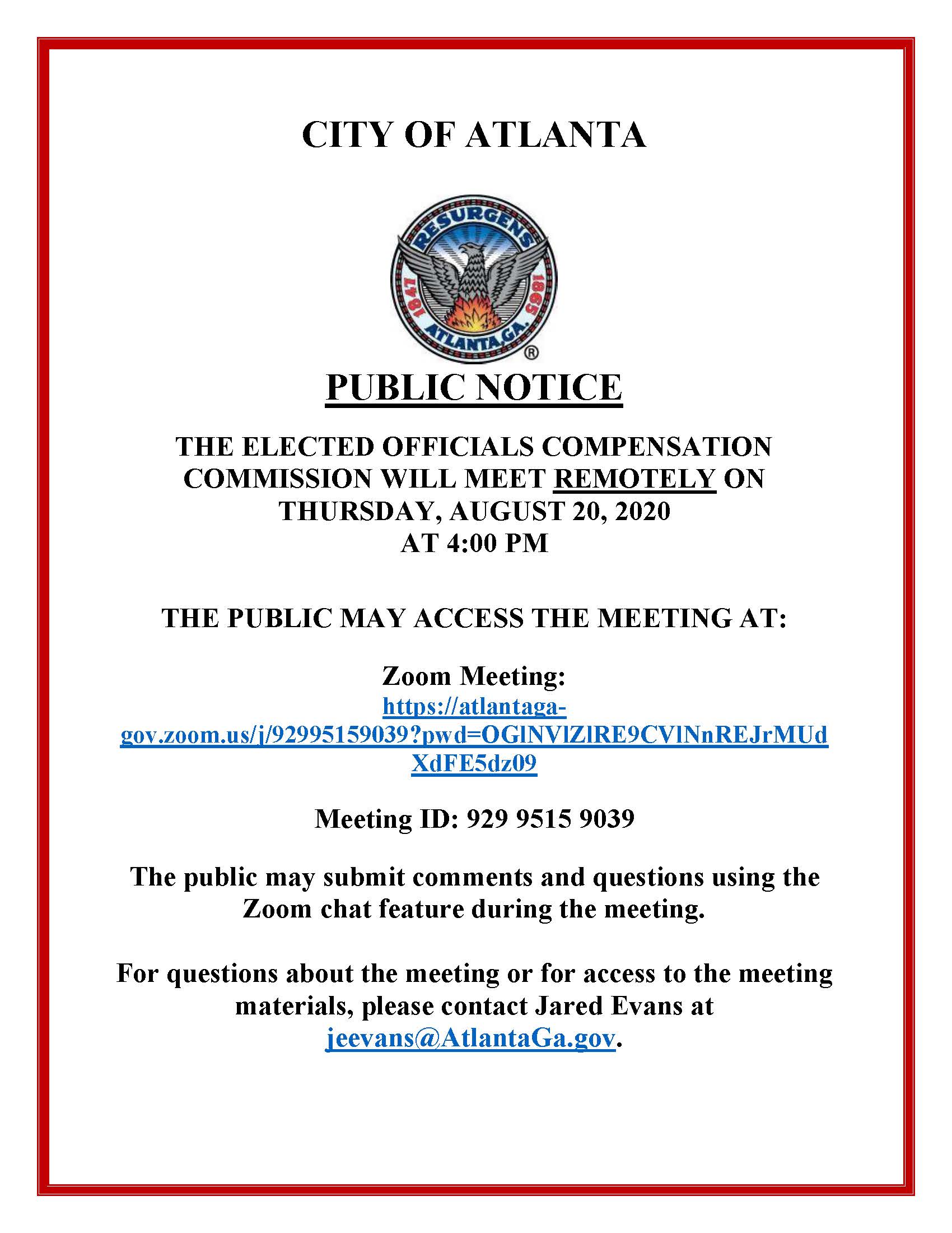 Elected Officials Compensation Commission 8-20-20 Public Notice