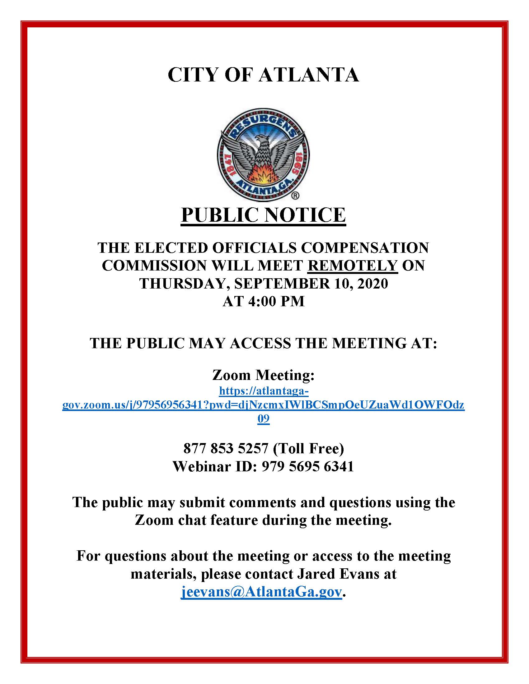 Elected Officials Compensation Commission 9-10-20 Public Notice