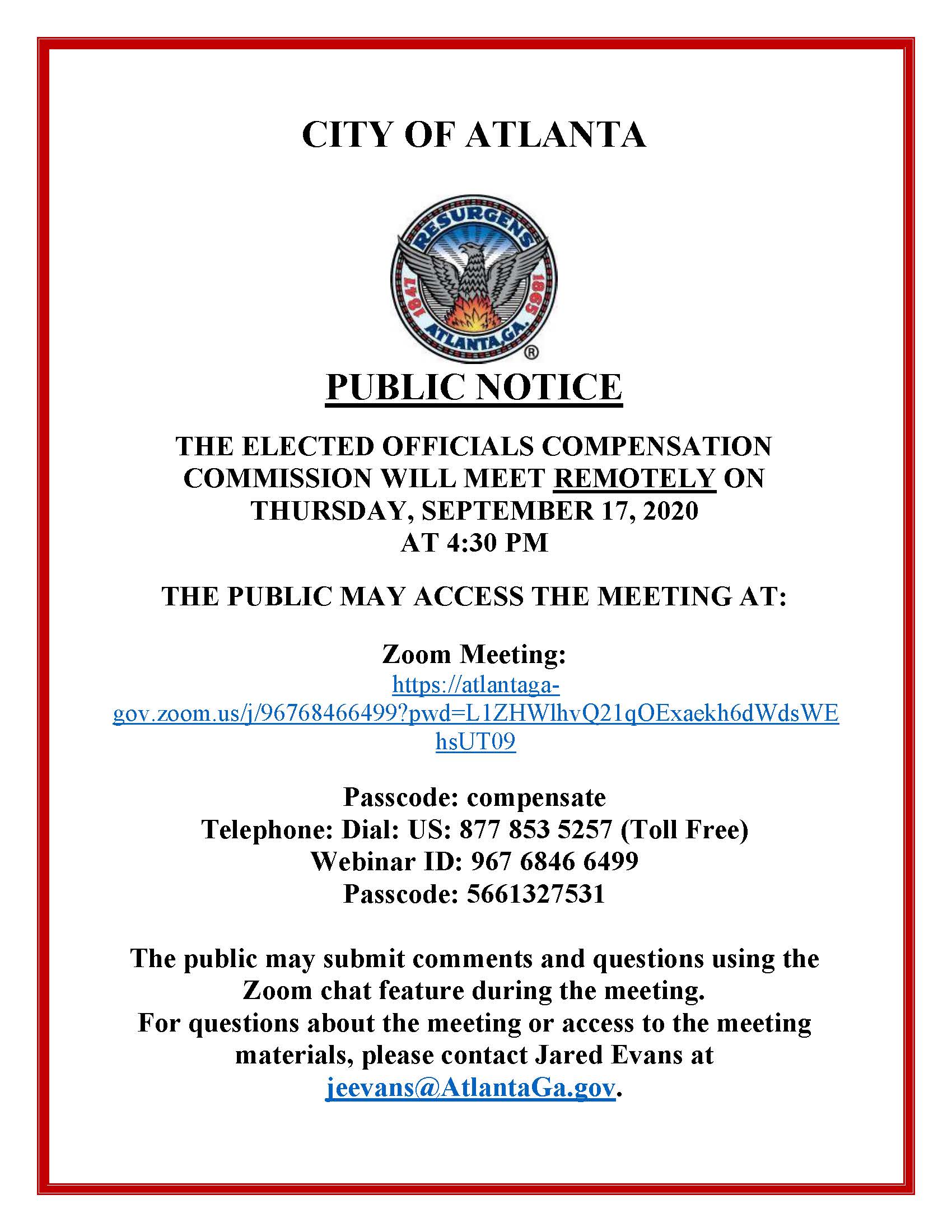 Elected Officials Compensation Commission 9-17-20 Public Notice