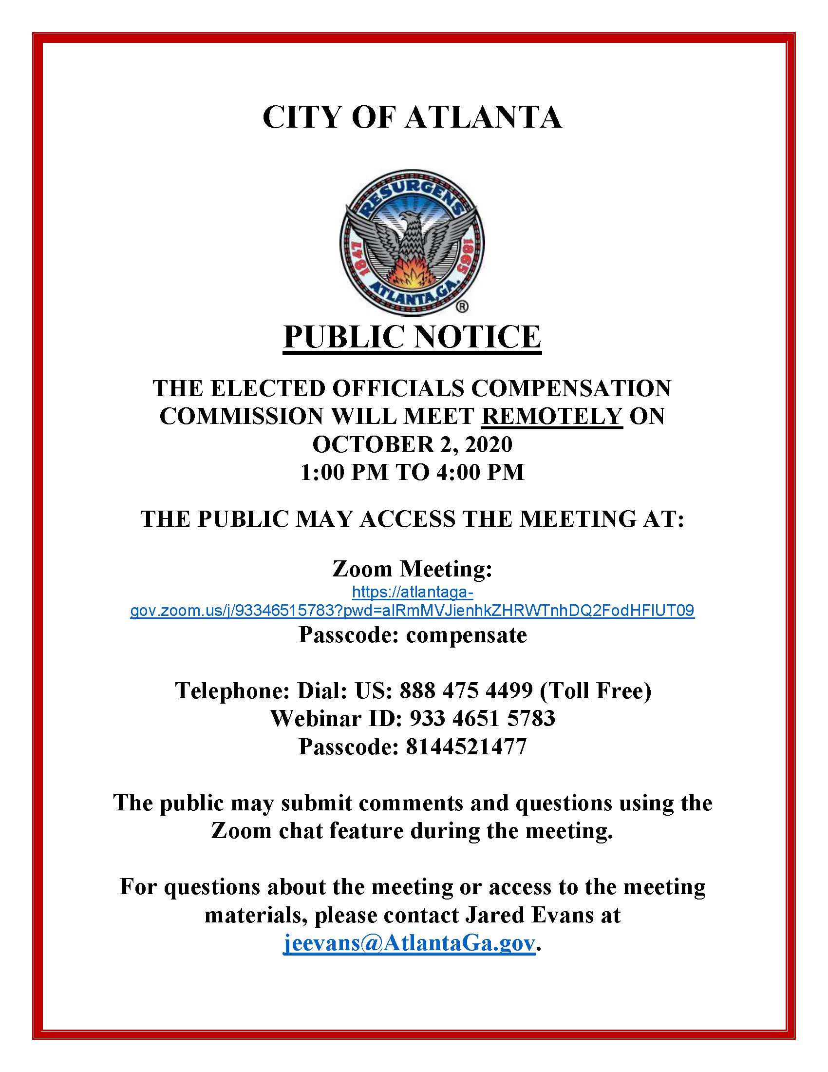 Elected Officials Compensation Commission Interview Public Notice