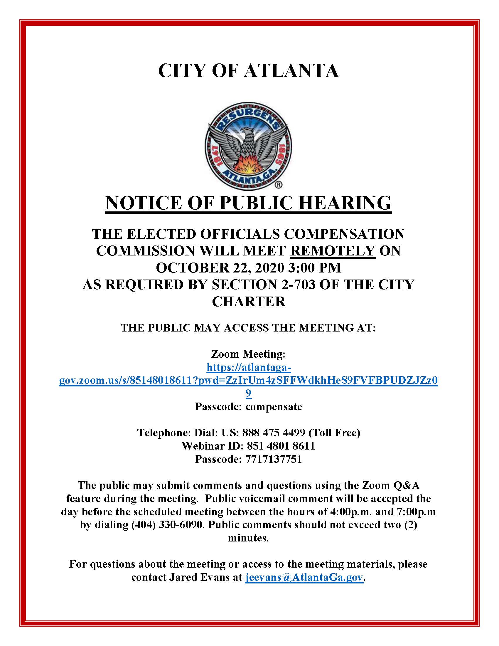 Elected Officials Compensation Commission Public Notice Public Hearing 10-22