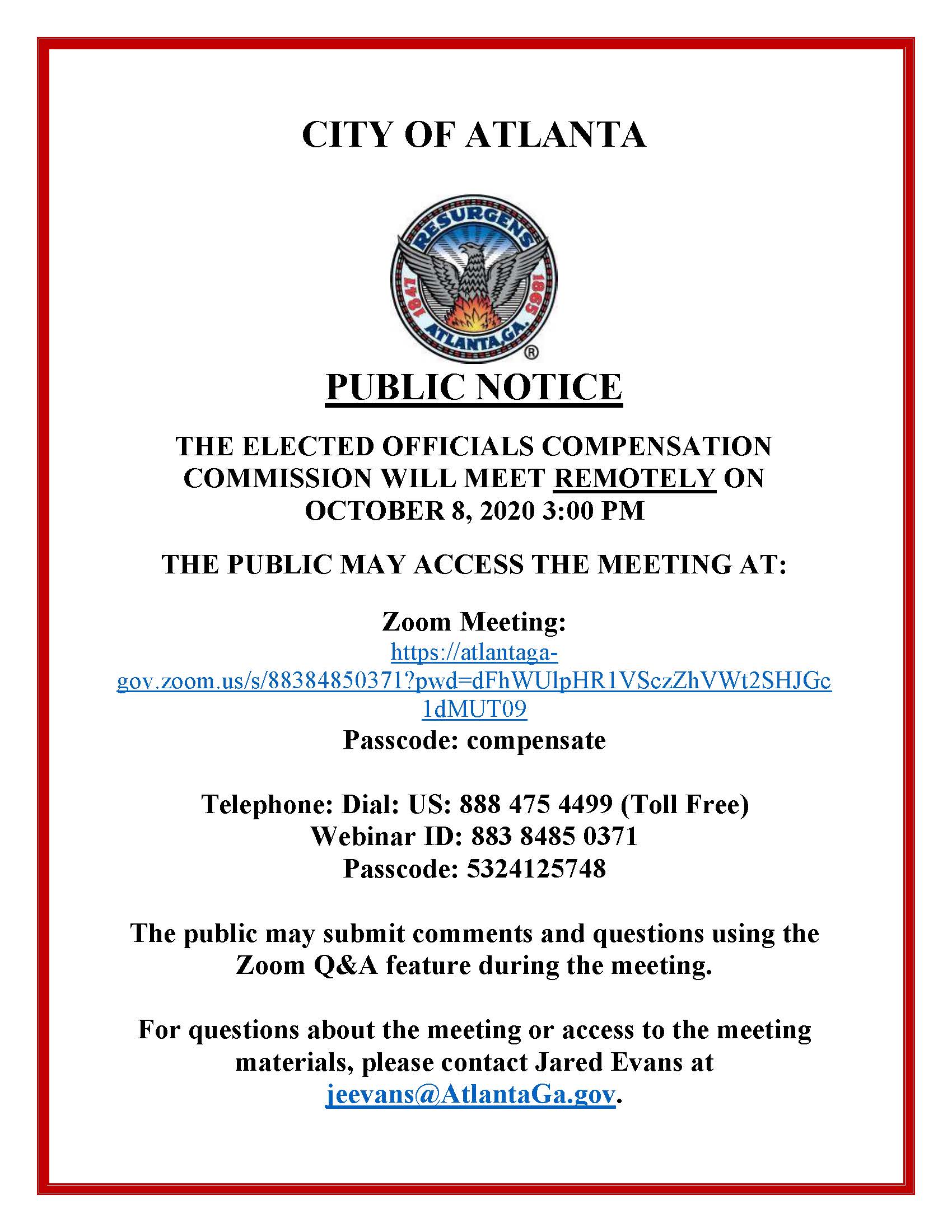 Elected Officials Compensation Commission Public Notice 10-8