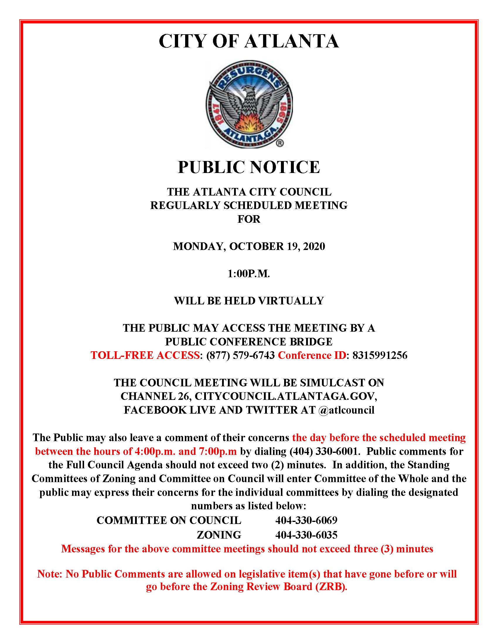 Oct.19. 2020  ACC Virtual Meeting Public Notice