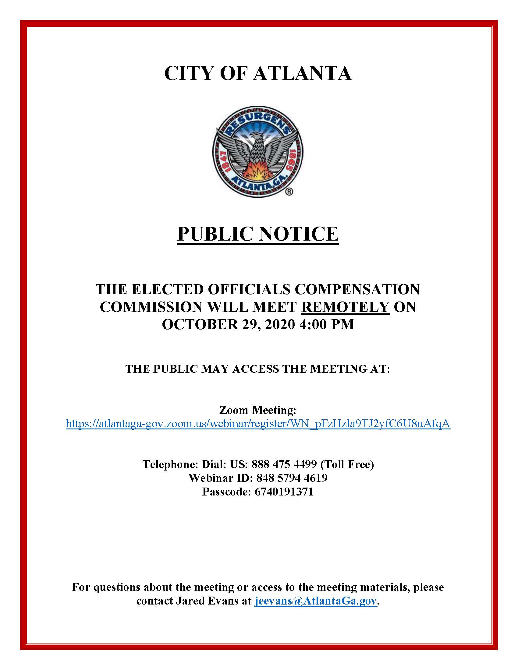 Elected Officials Compensation Commission Public Notice Public 10-29