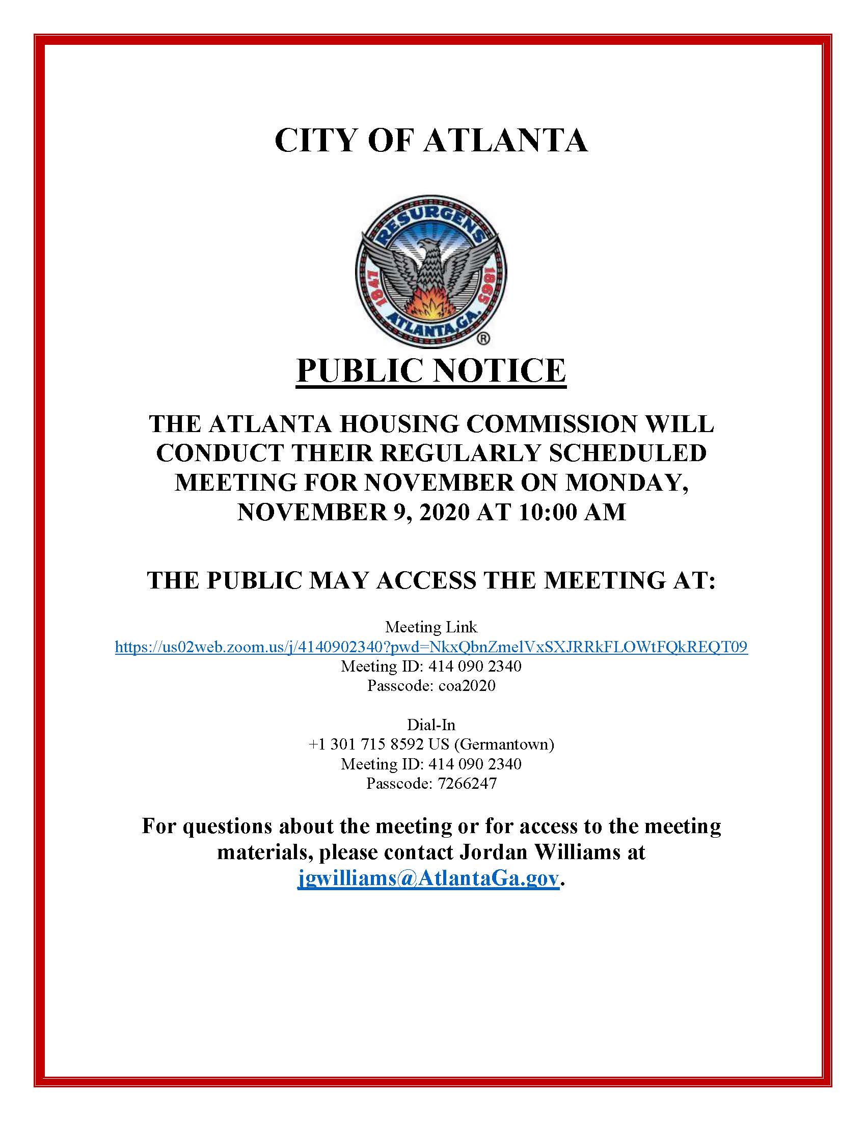 AHC Meeting Notice for 11-09-2020