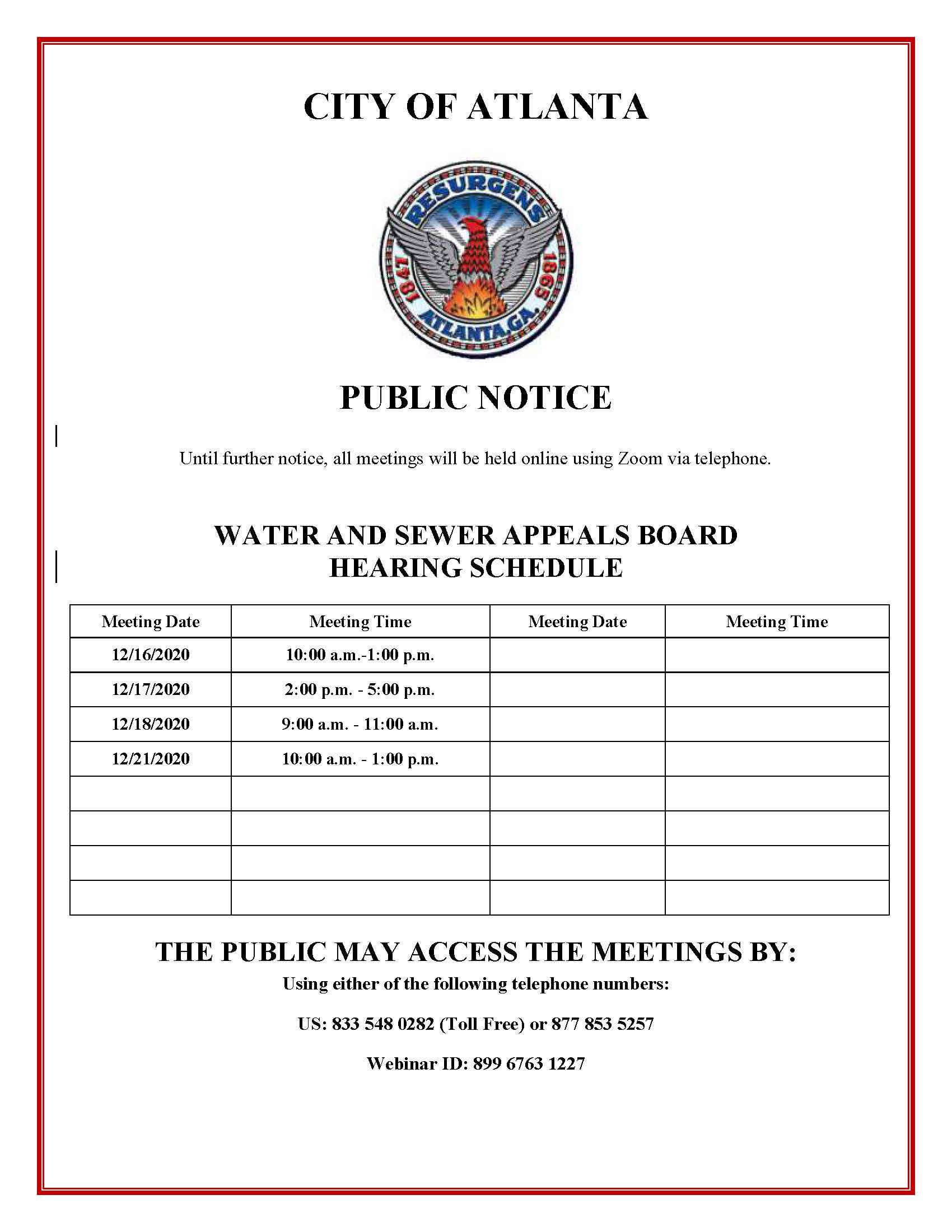 Public Notice WSAB Schedule - 12-16 - 12-21