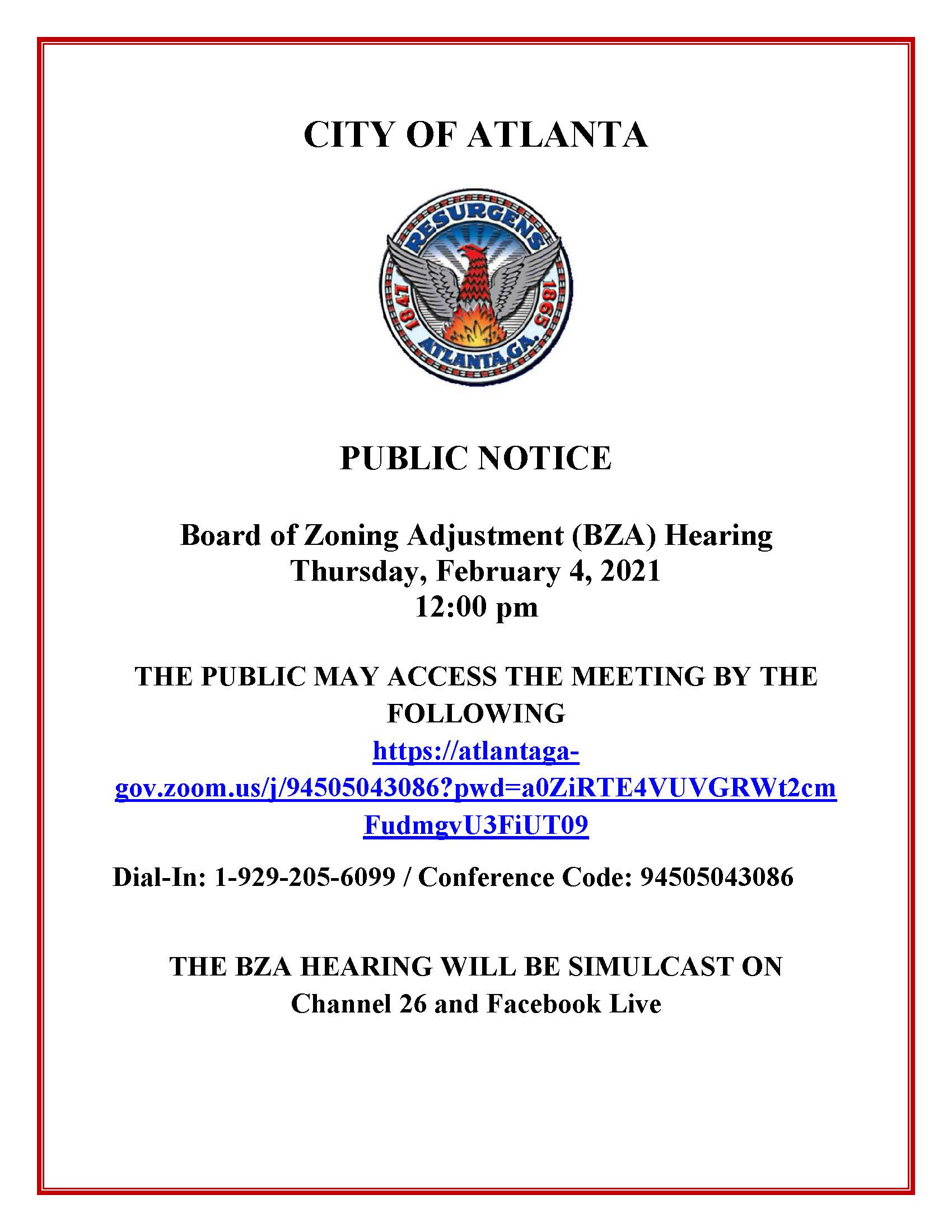 Board of Zoning Adjustment Meeting - 2.04.2021