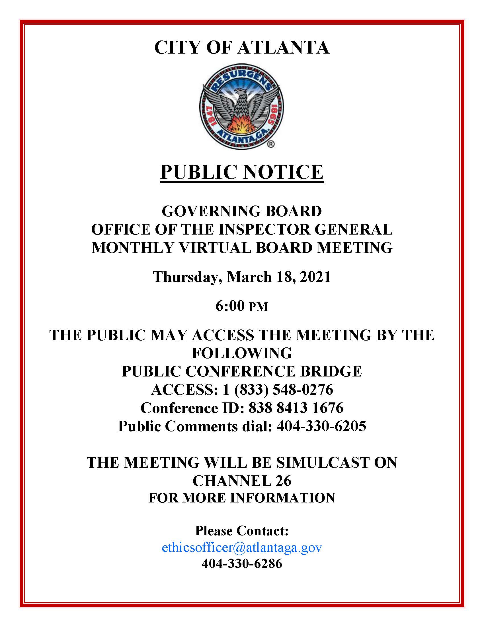 Monthly Virtual Board Meeting_Public Notice_031821