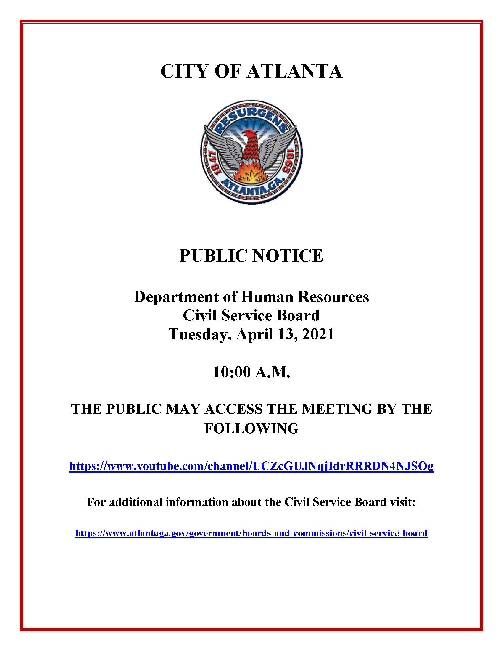 Civil Service Board Meeting. 4.13.2021