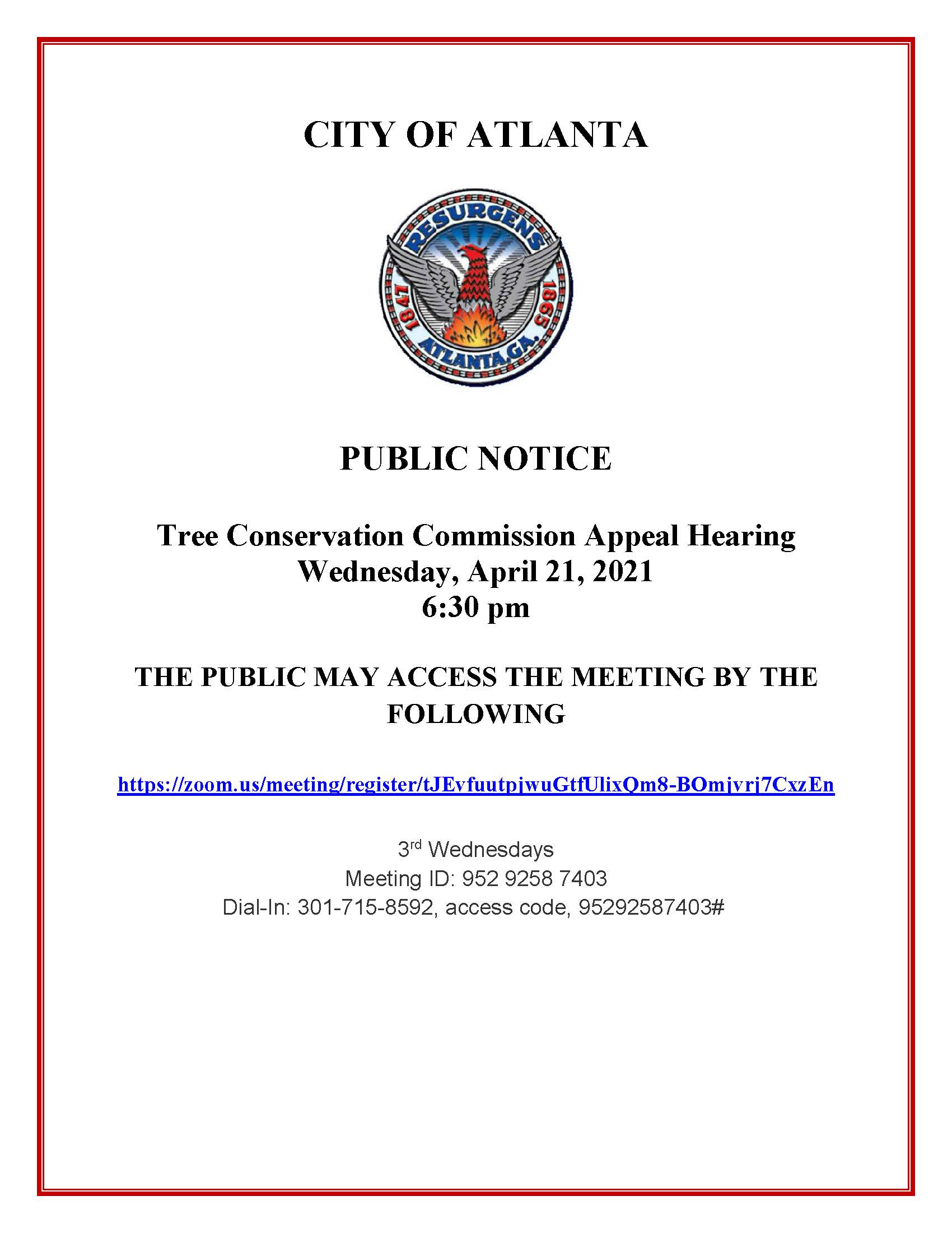 Public Notice Virtual Tree Commission April.21.2021