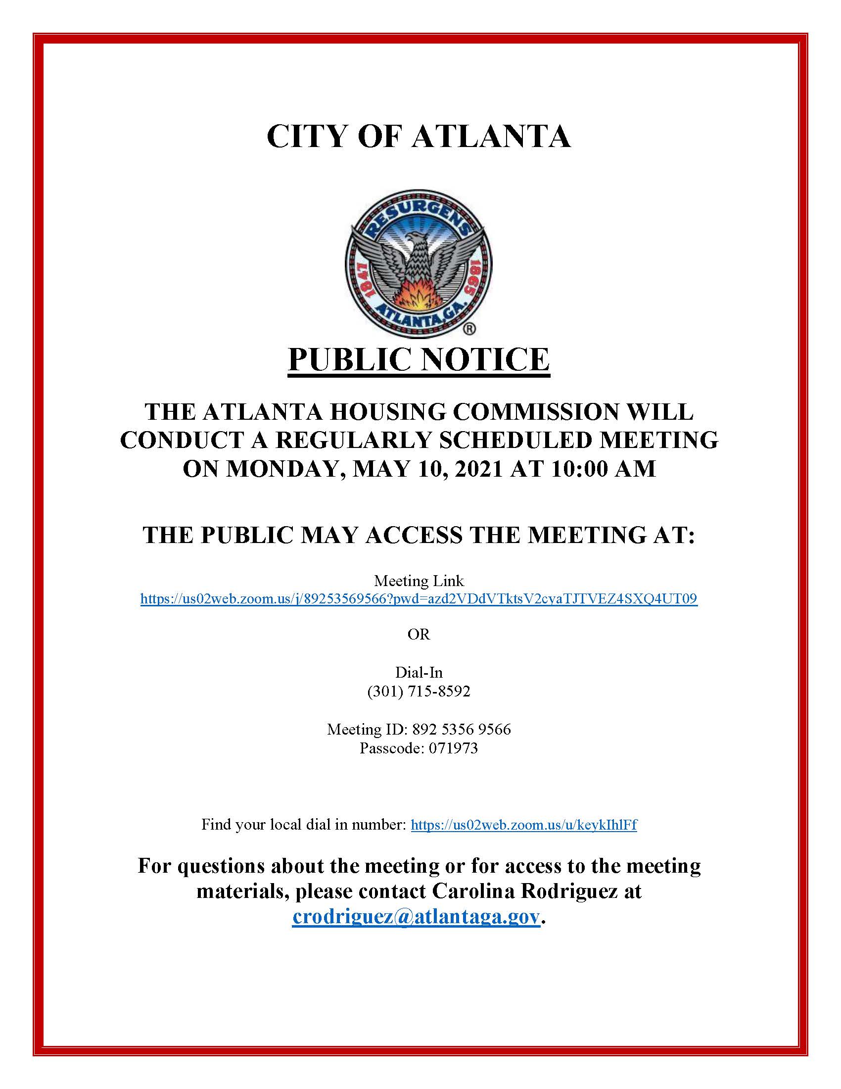 20210510 Housing Commission Meeting Notice