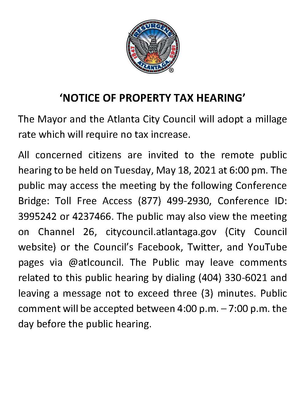 FINAL 2021 Notice of Tax Hearing 1st Advertise 5.11.2021