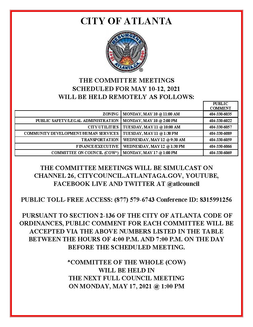 May10-12 Committee Meetings Public Notice (Public)