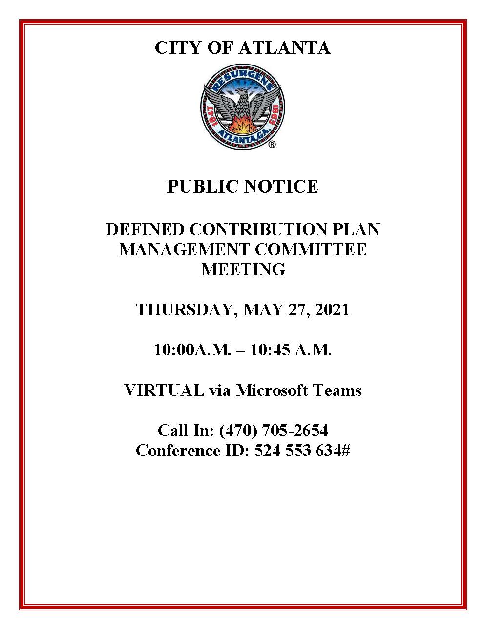 DC Plan Meeting Notification - 5.27