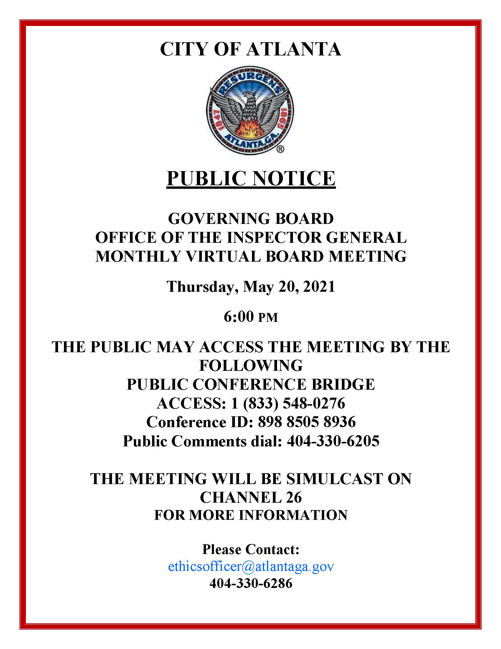 Gov. Bd. Office of the Inspector General Bd. Meeting 5.20.2021