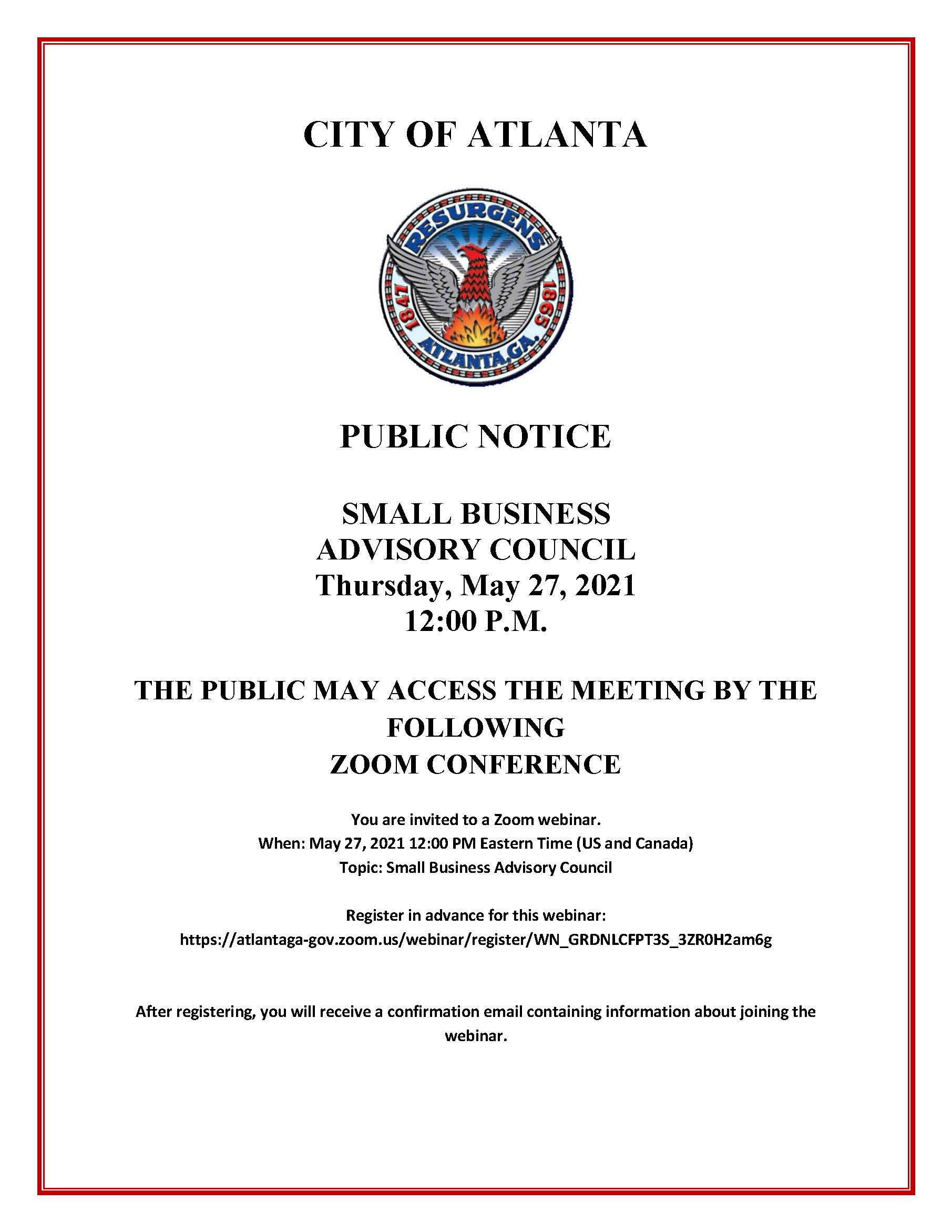 Public Notice SBAC 5-27